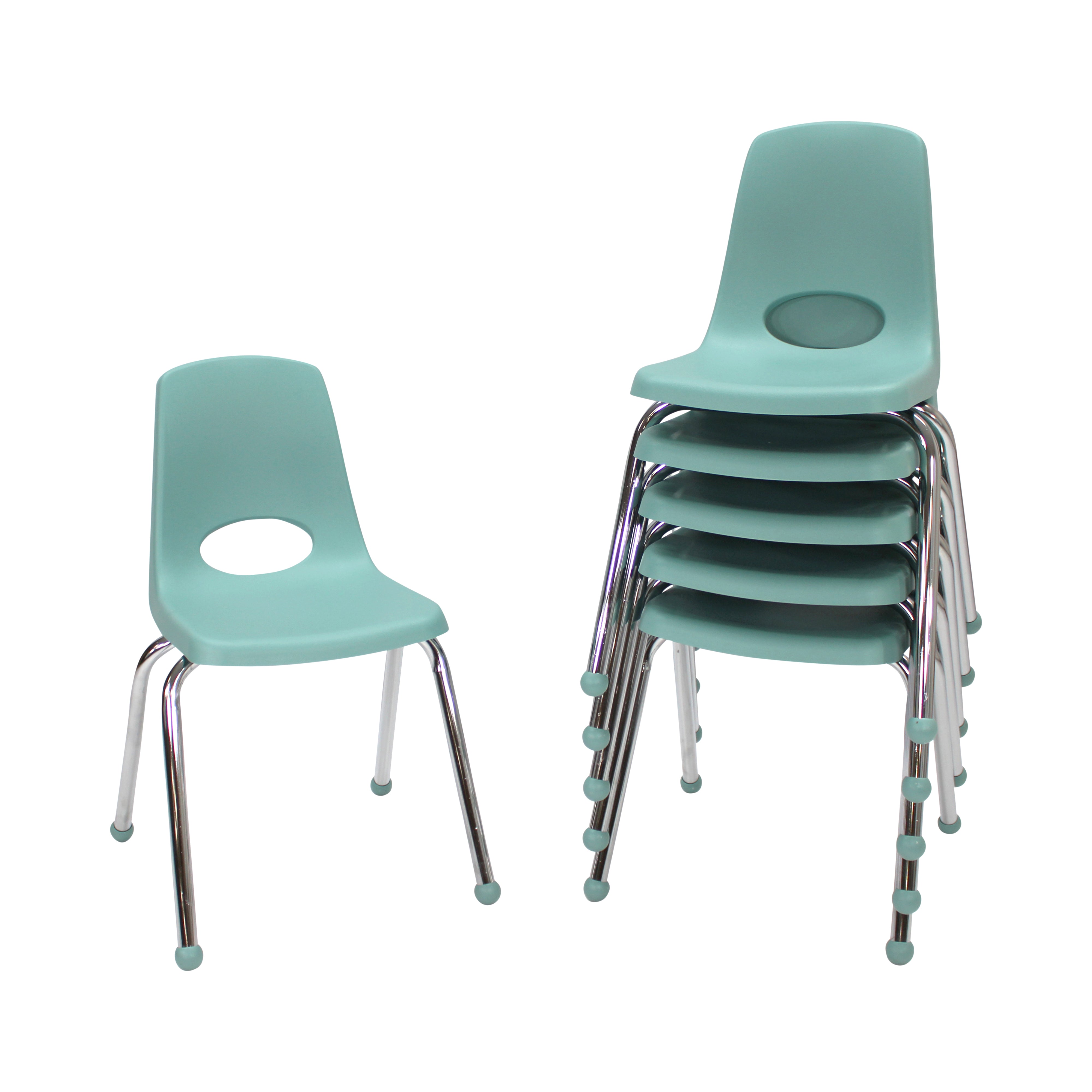 16" Stack Chair with Ball Glides - Seafoam