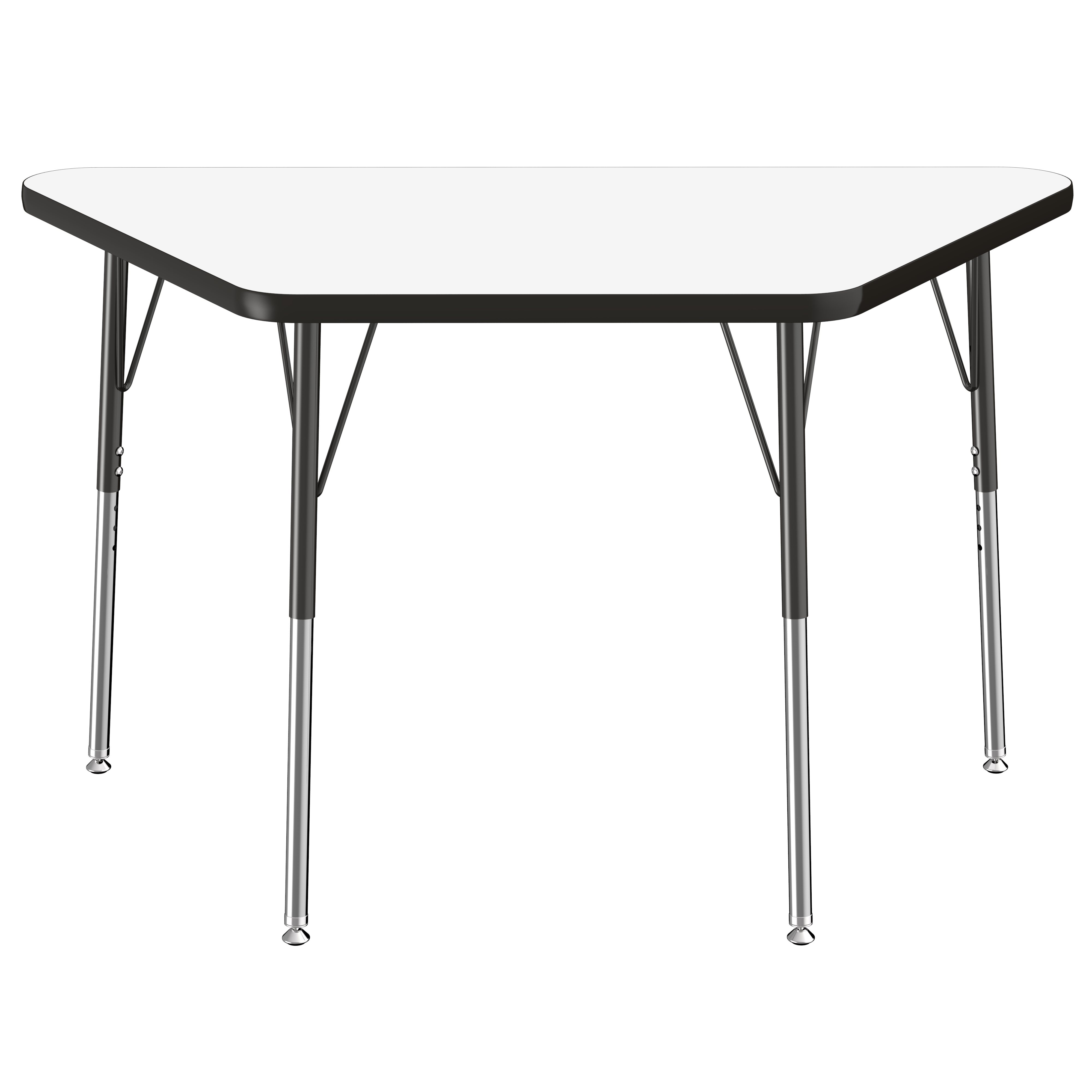 24" x 48" Trapezoid Dry-Erase Activity Table with Adjustable Standard Swivel Glide Legs - Whiteboard/Black