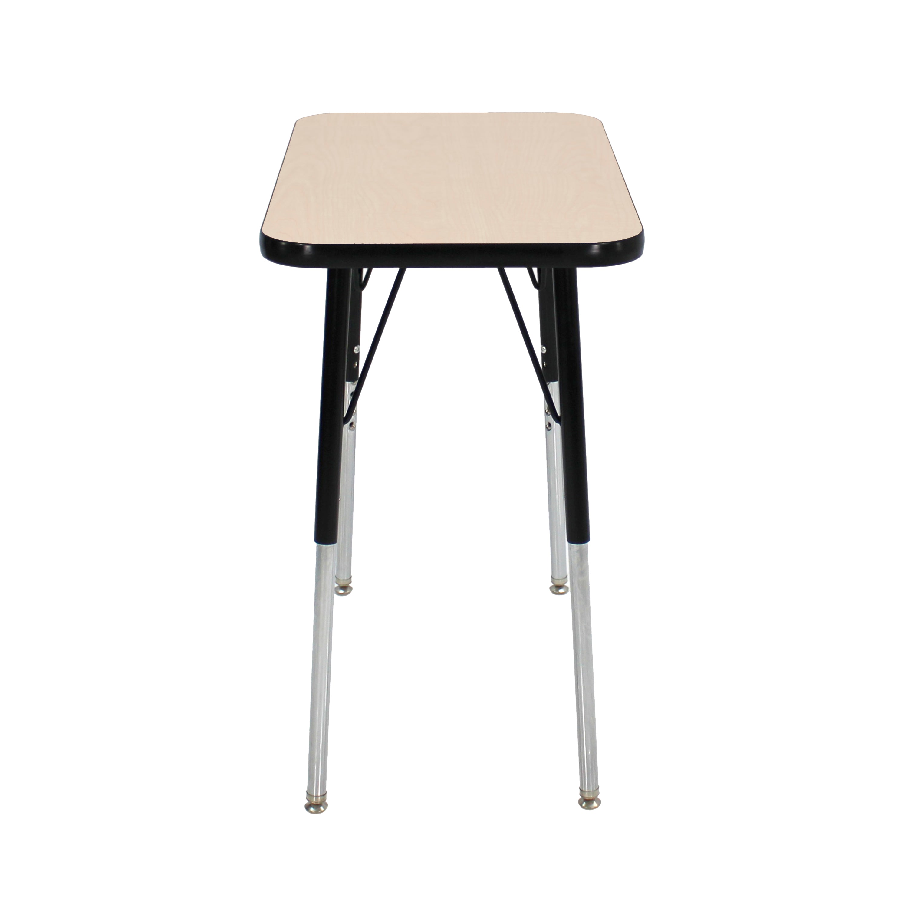 18" x 30" Rectangle T-Molding Activity Table with Adjustable Standard Swivel Glide Legs - Maple/Black