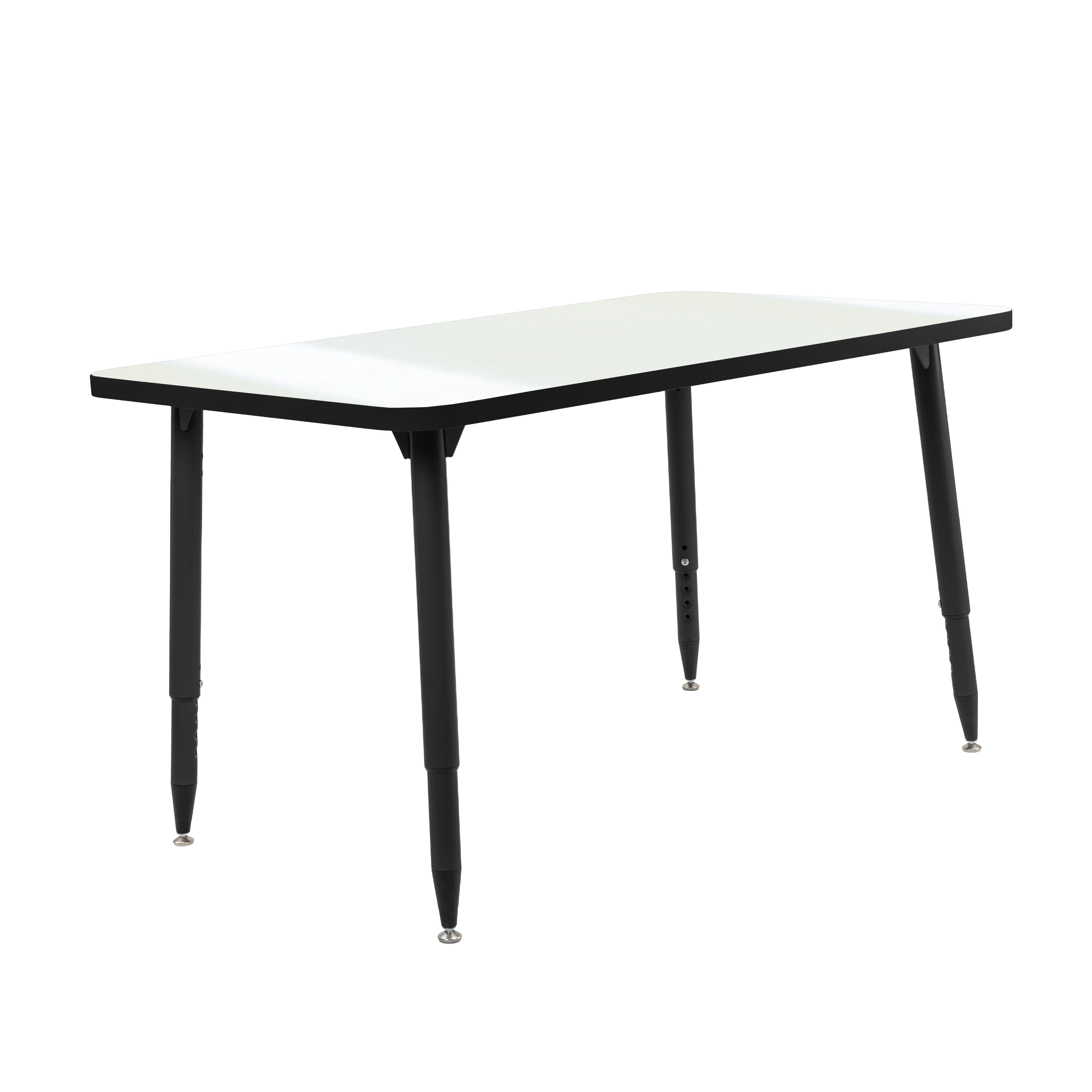 Adapte 30" x 48" Rectangle Dry-Erase Activity Table with Adjustable Tapered Legs - Whiteboard/Black