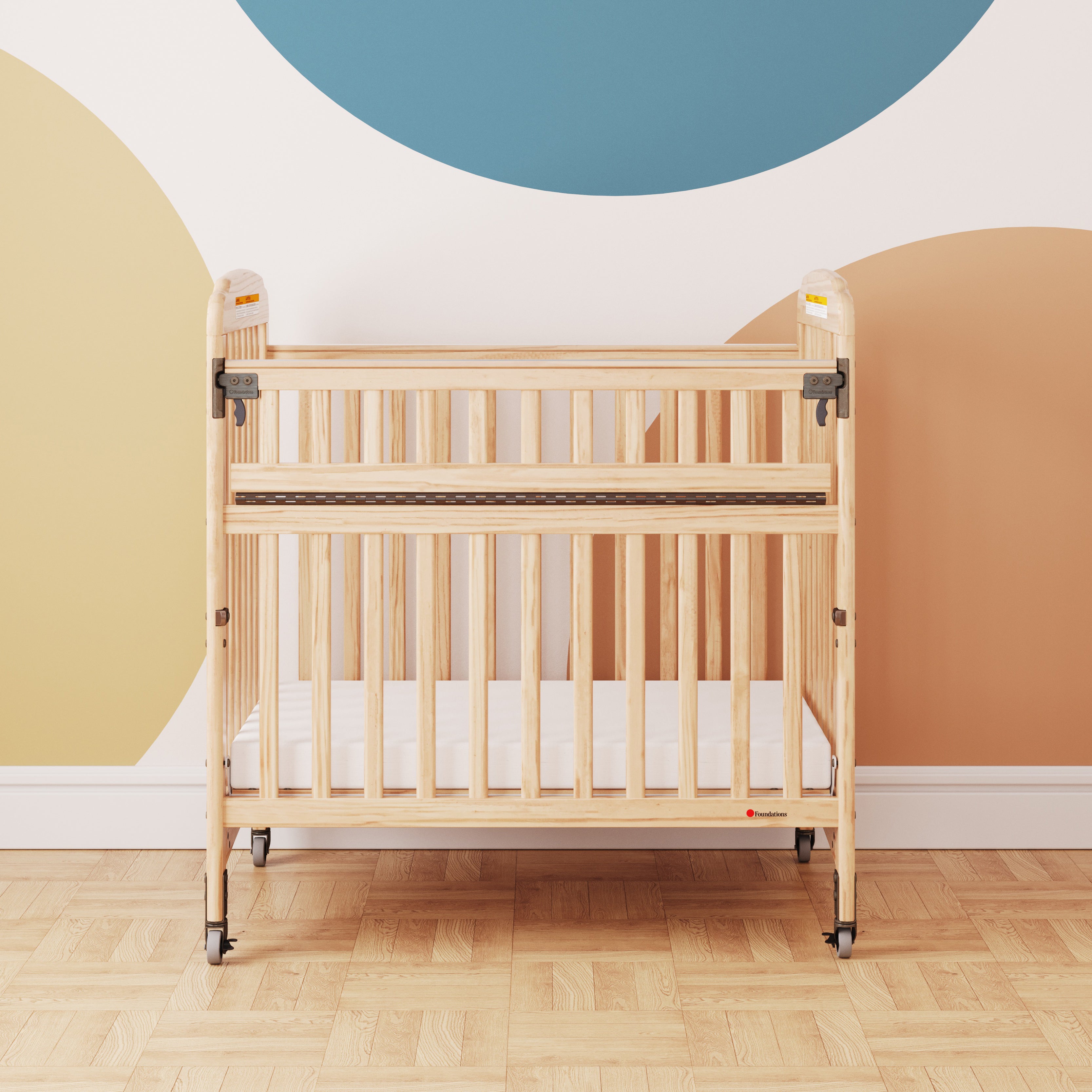Next Gen Serenity SafeReach Slatted Compact Crib, Natural - US