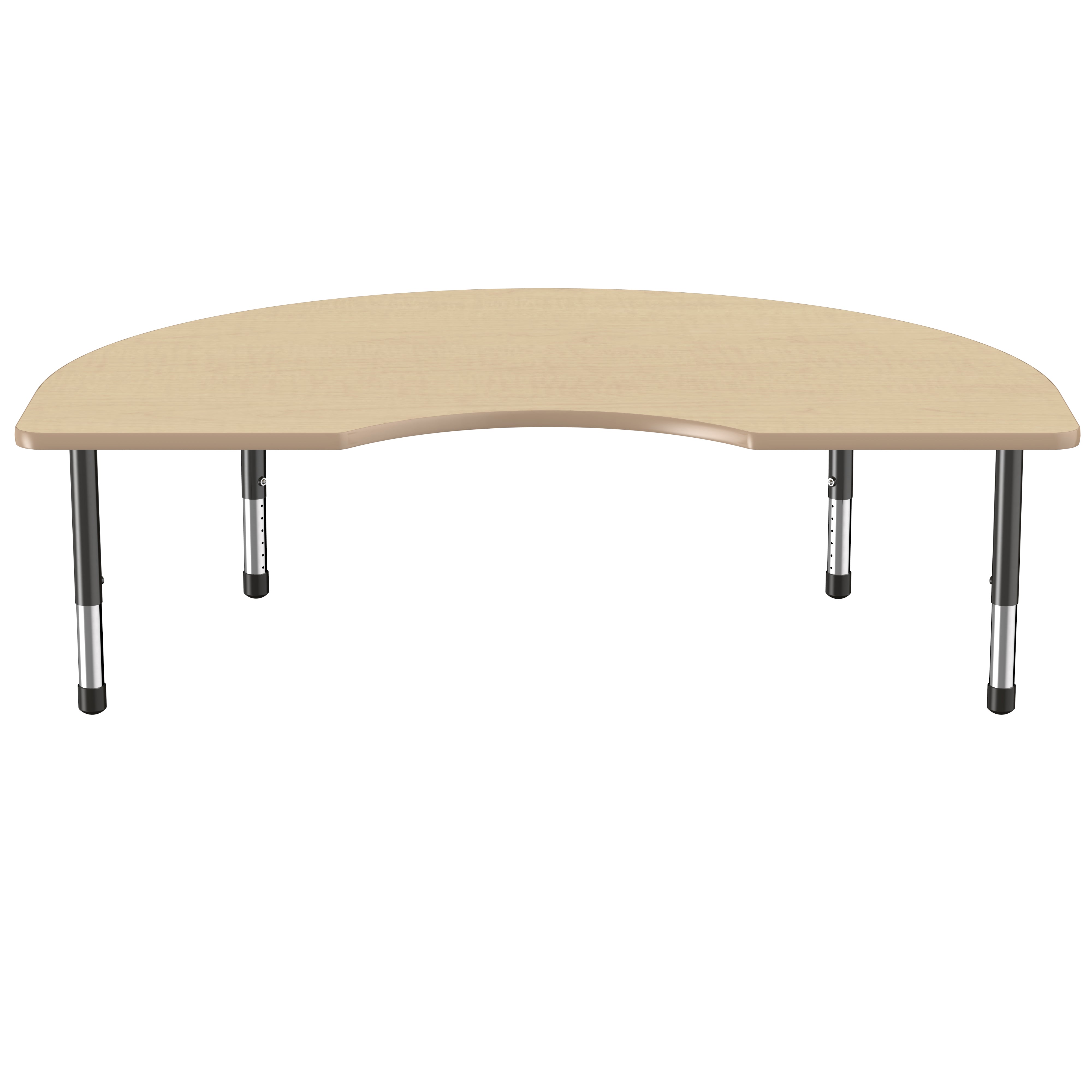 48" x 72" Kidney Thermofused Activity Table with Adjustable Chunky Legs - Maple/Maple/Black