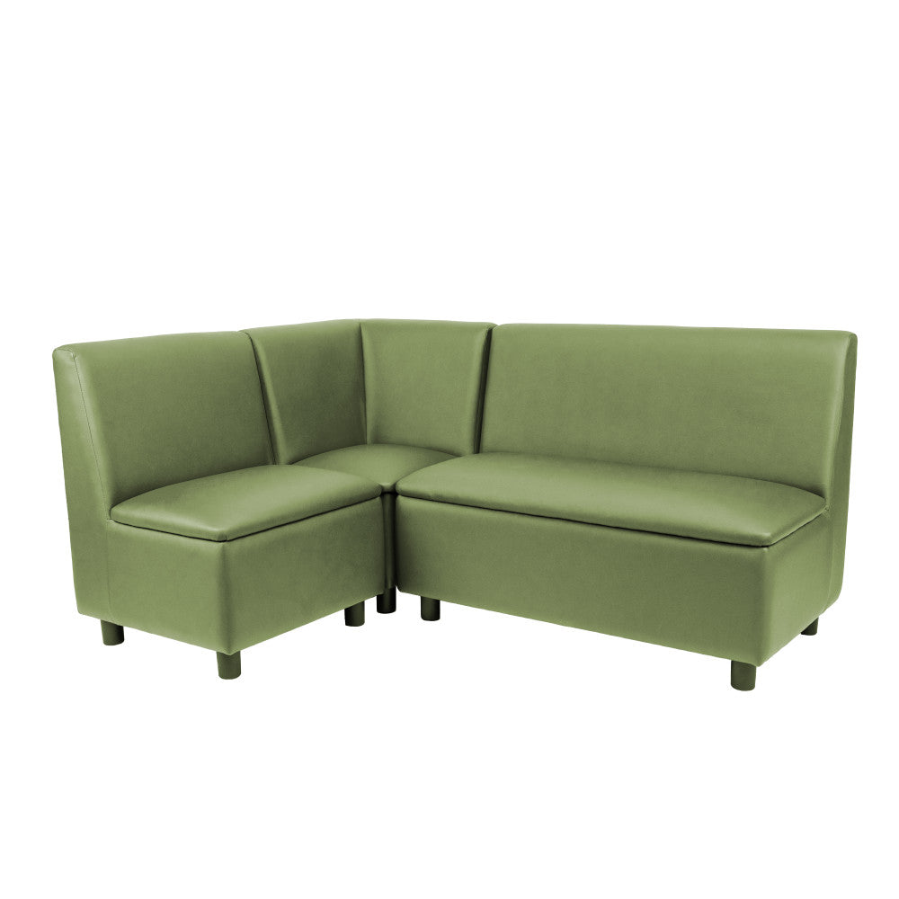 Kid Comfort Collective Modular L-Shaped Seating, 3-Piece Set - Fern Green