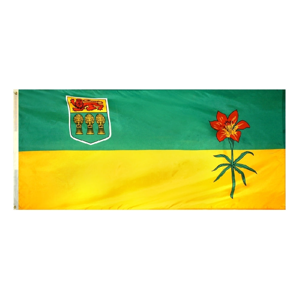 Saskatchewan Canadian Province Flag 3x6 ft. Nylon SolarGuard Nyl-Glo 100% Made in USA