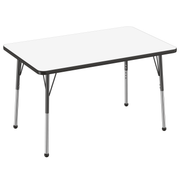 30" x 48" Rectangle Dry-Erase Activity Table with Adjustable Standard Ball Glide Legs - Whiteboard/Black
