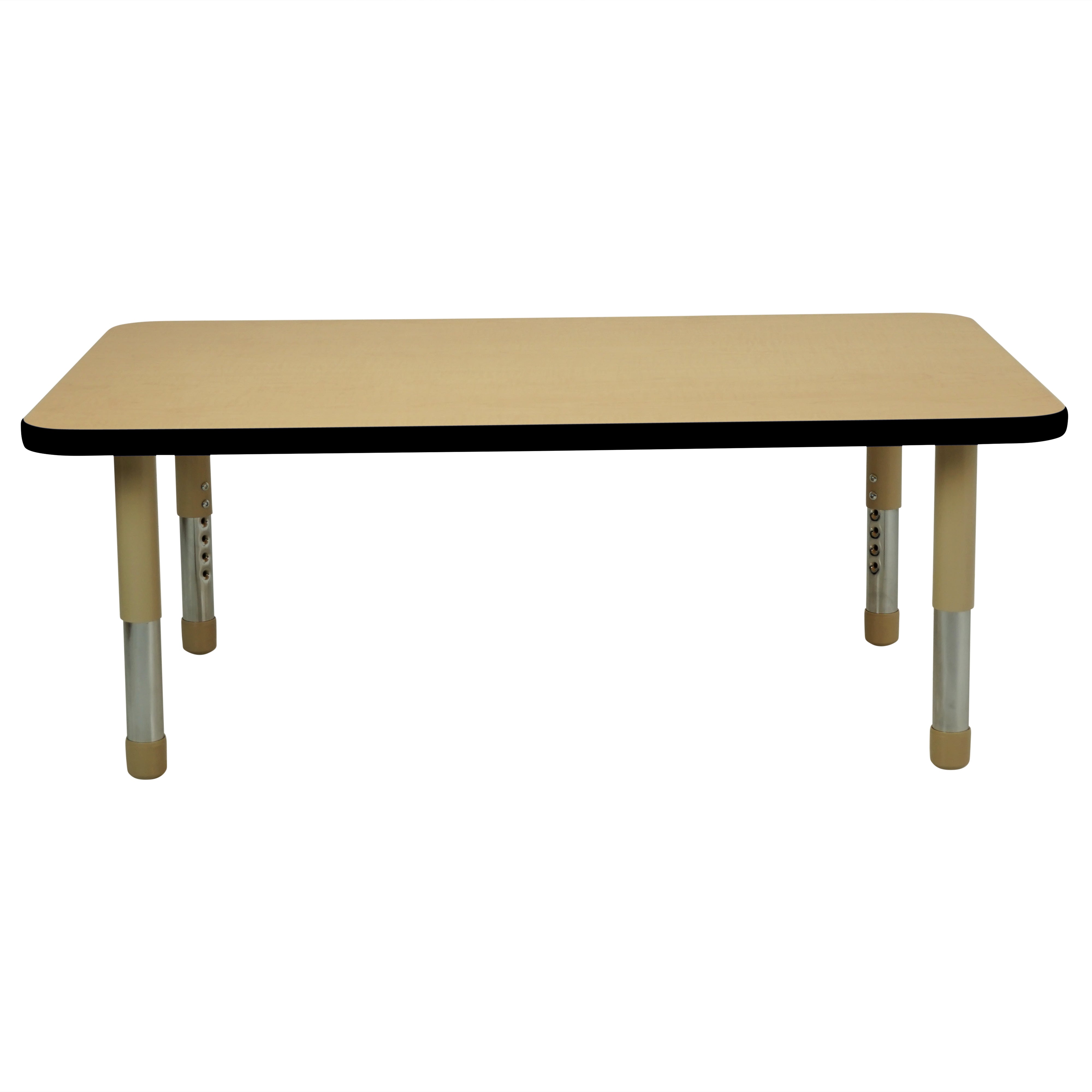 30" x 48" Rectangle T-Molding Activity Table with Adjustable Tiny Tot Legs - Maple/Black/Sand