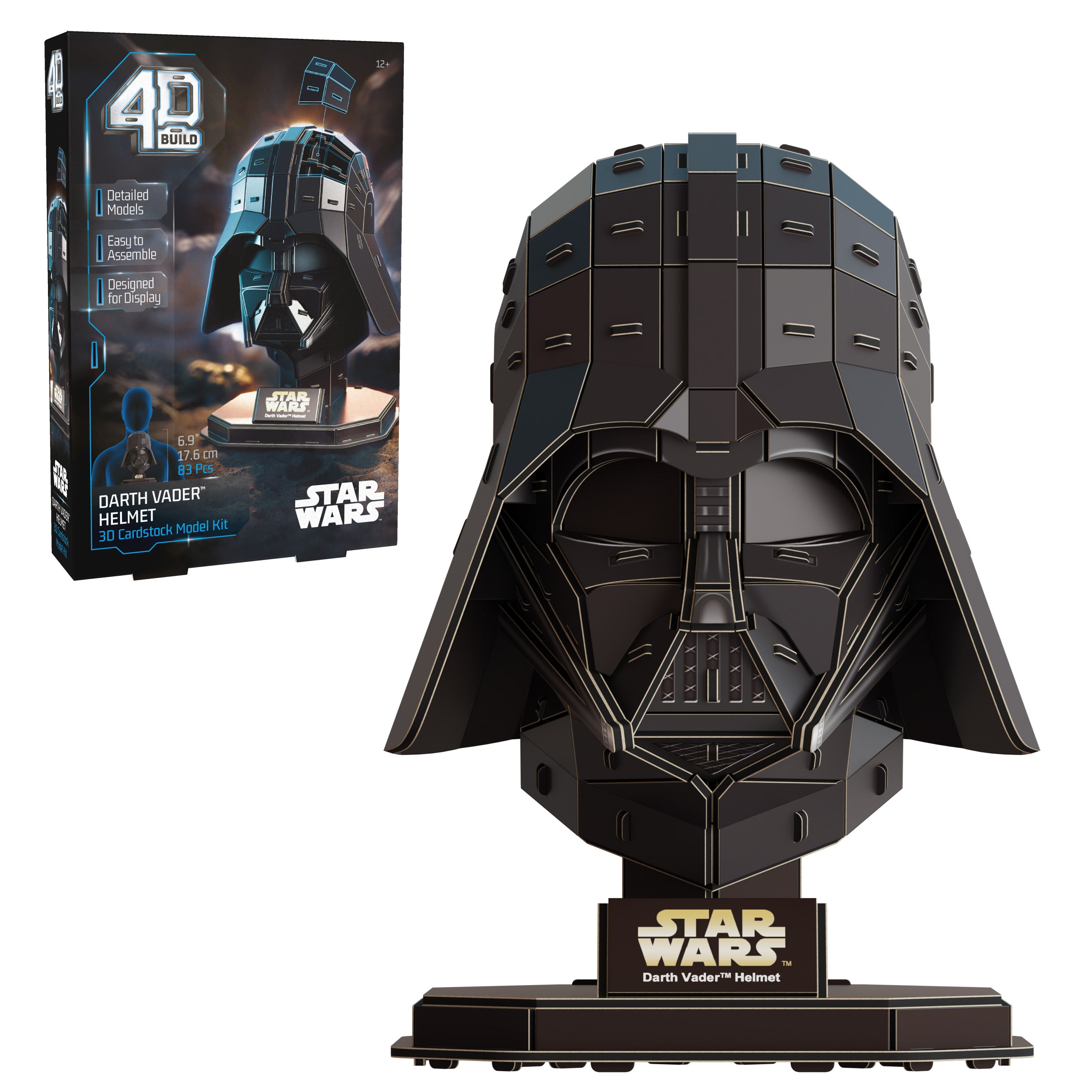 4D Build Star Wars Darth Vader Cardstock 3D Model Kit, Star Wars Gifts, Toys Desk Décor for Fans & Collectors, Adults & Teens 12+