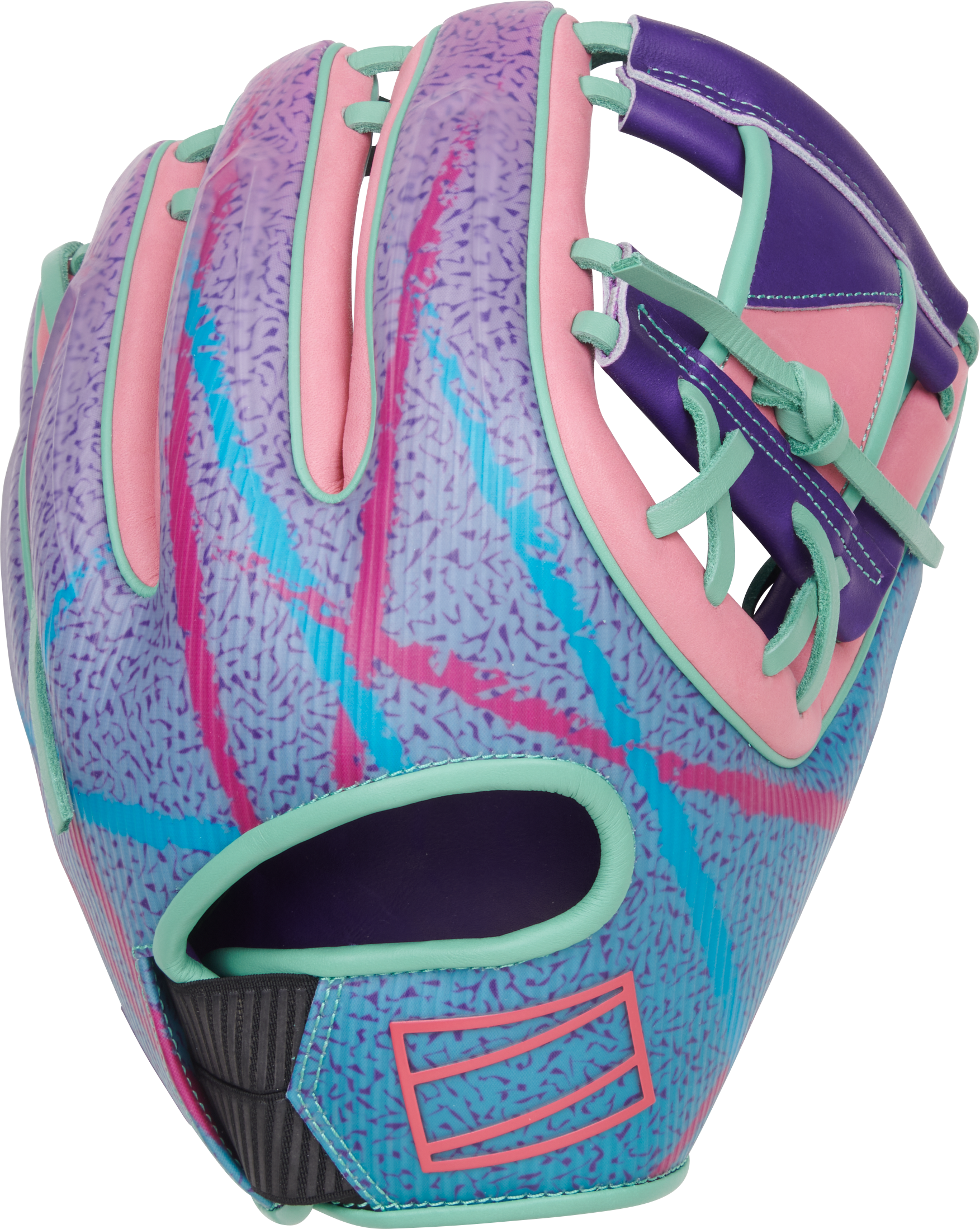 Rawlings Rev1X Series 11.75-Inch Baseball Glove - Right Hand Thrower - Purple/Mint/Pink