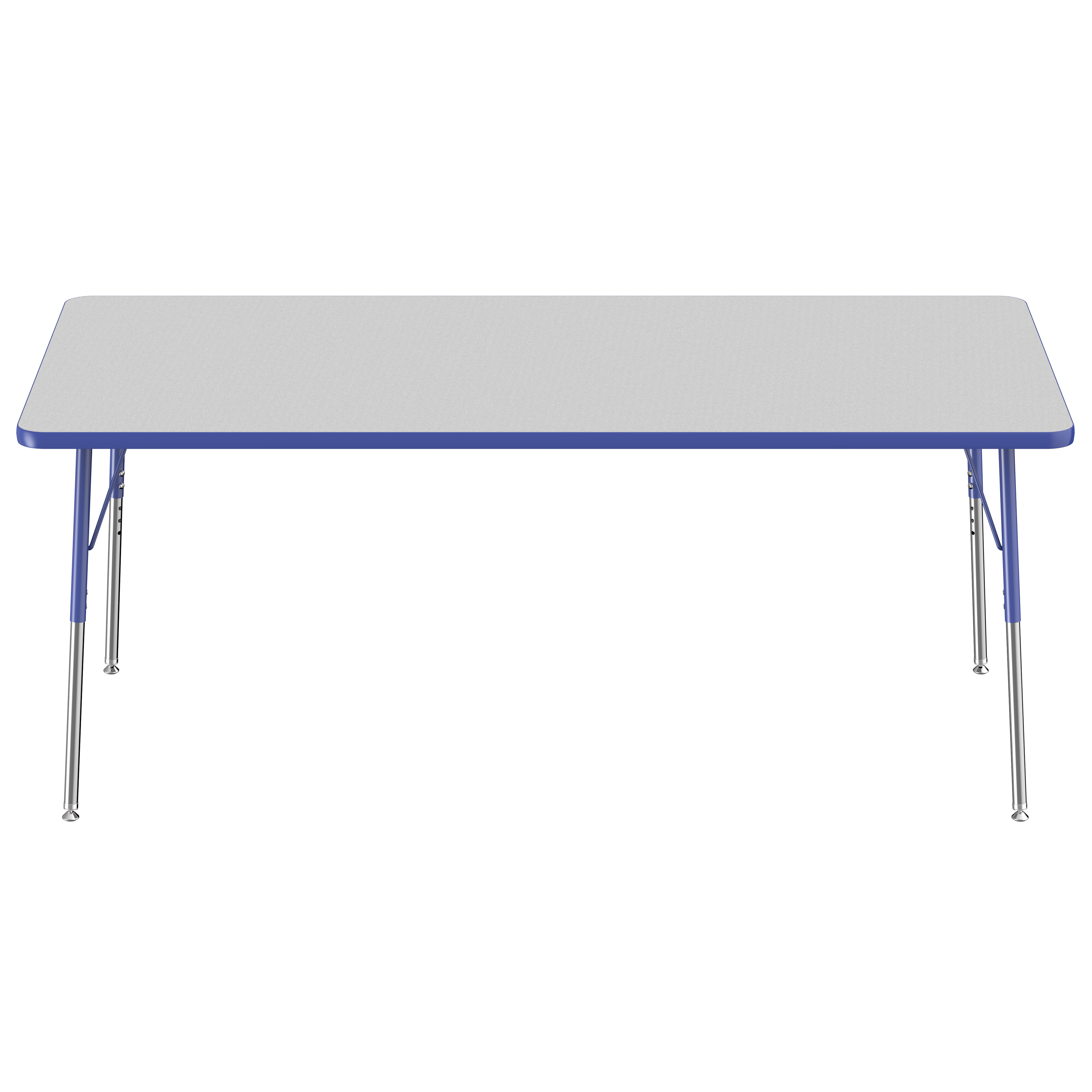 36" x 72" Rectangle T-Molding Activity Table with Adjustable Standard Swivel Glide Legs - Gray/Blue