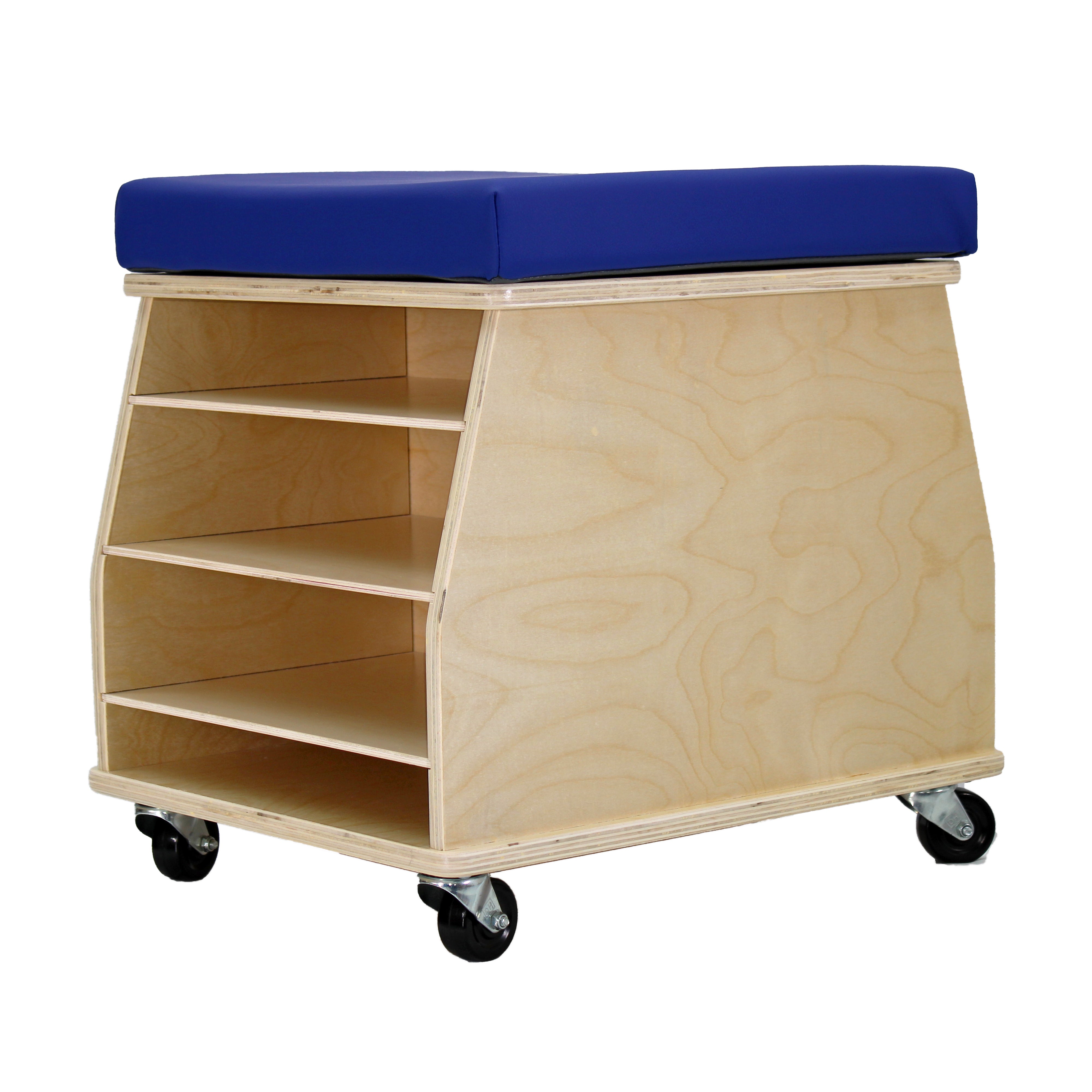 Birch Mobile Teacher Stool - Natural/Blue