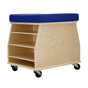 Birch Mobile Teacher Stool - Natural/Blue