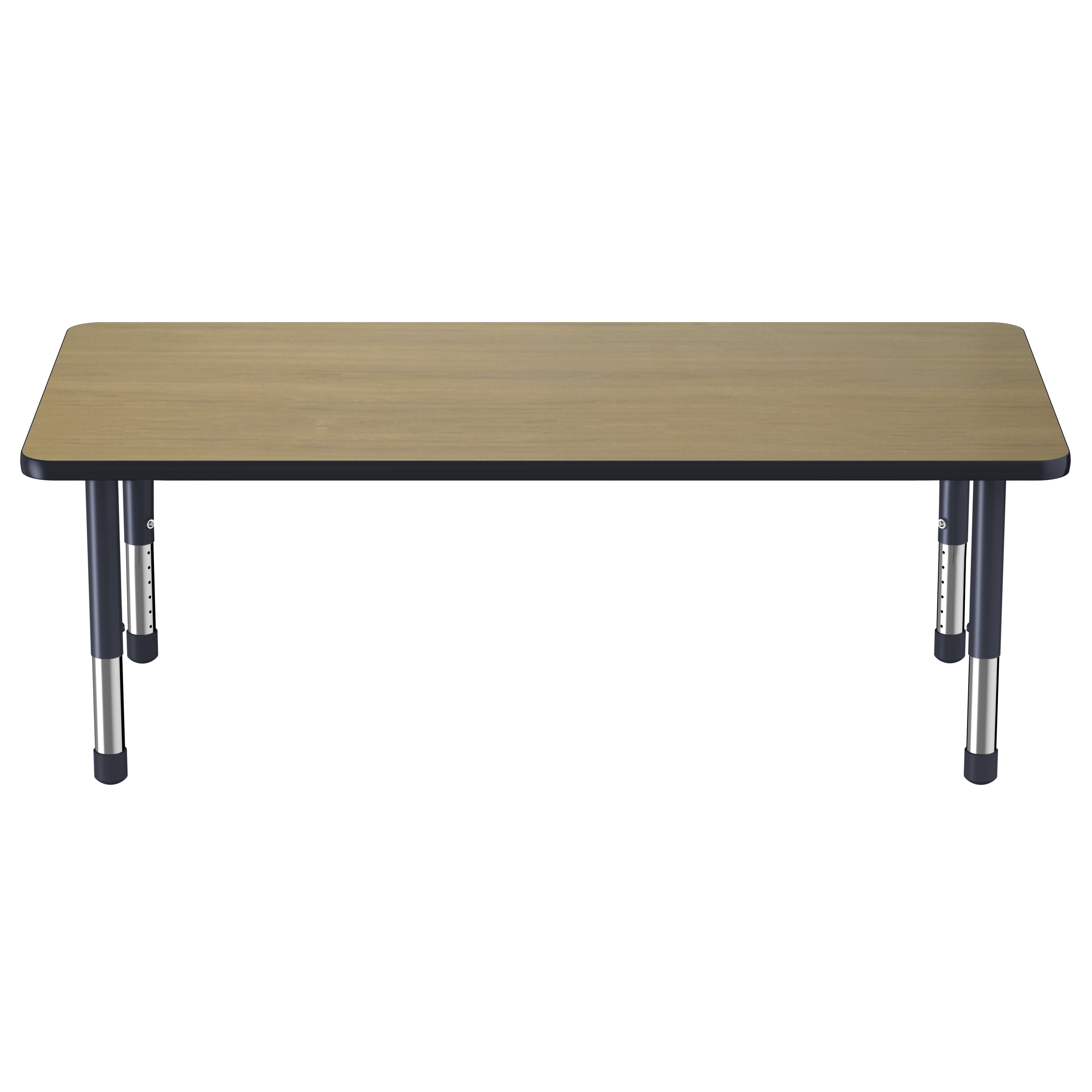 30" x 60" Rectangle Thermofused Activity Table with Adjustable Chunky Legs - Pasadena Oak/Navy