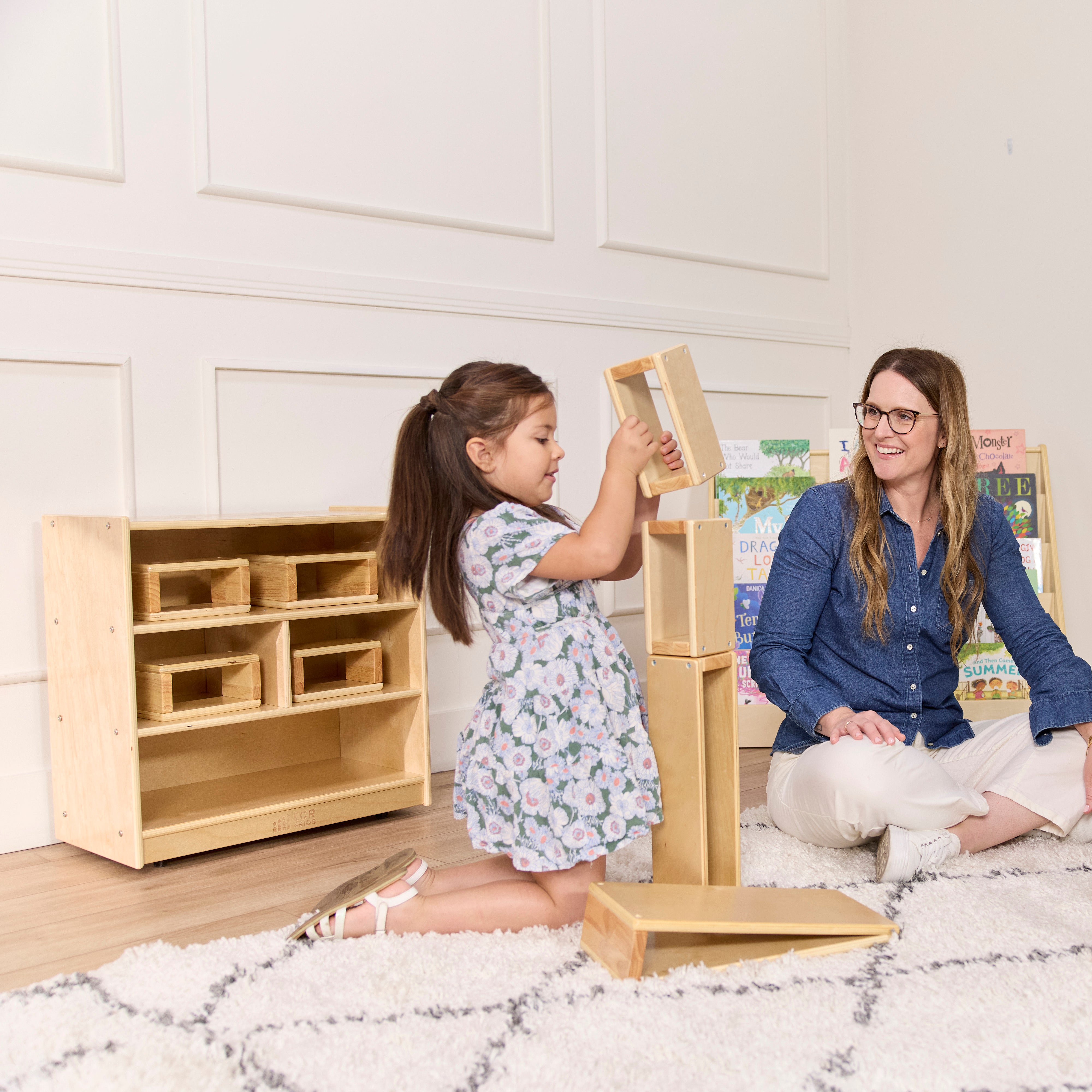 Small Block Storage Cart 24in - Natural