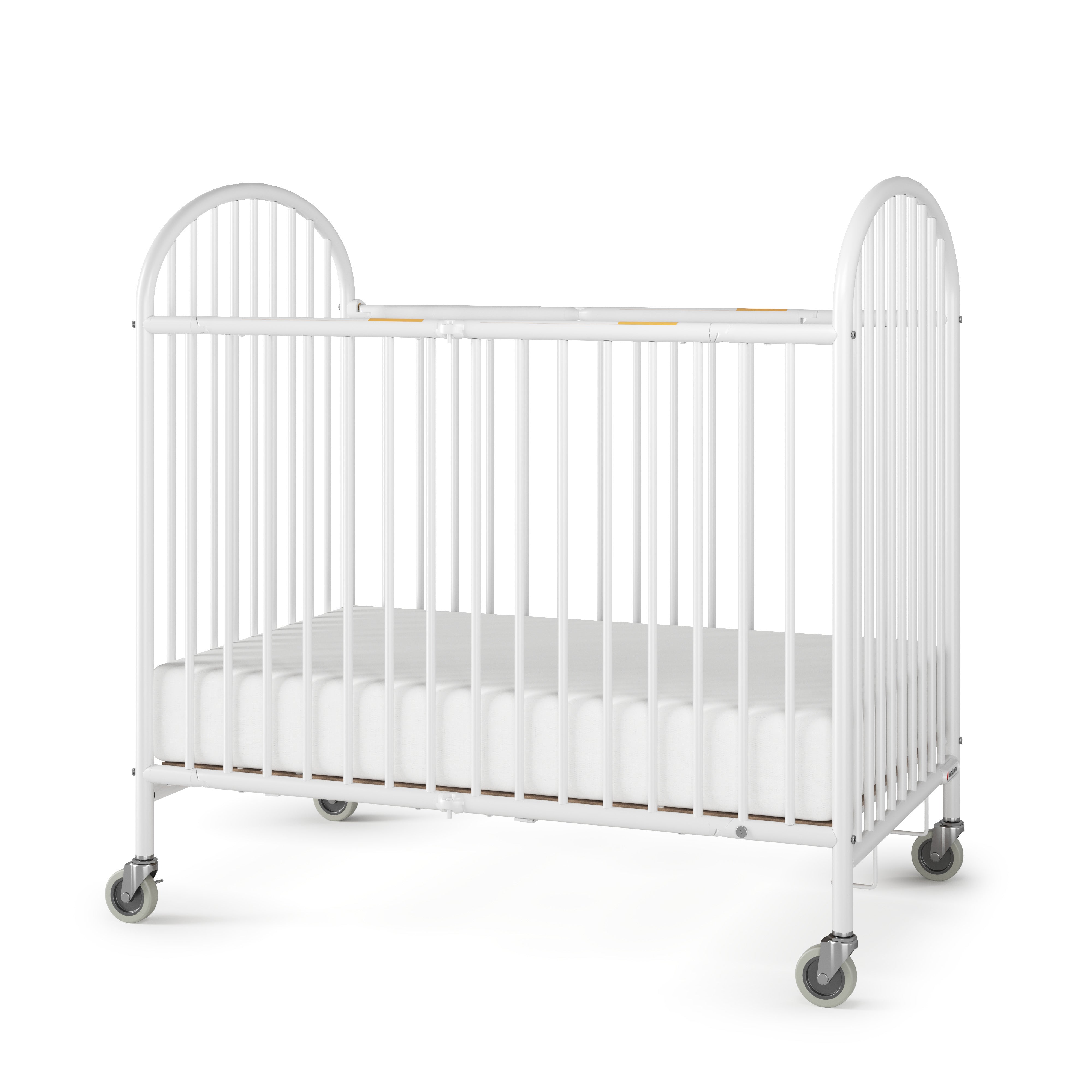 Pinnacle Steel Folding Compact Crib, White