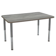 30" x 48" Rectangle La Madera Activity Table with Adjustable Super Legs - Light Gray Wood/Silver