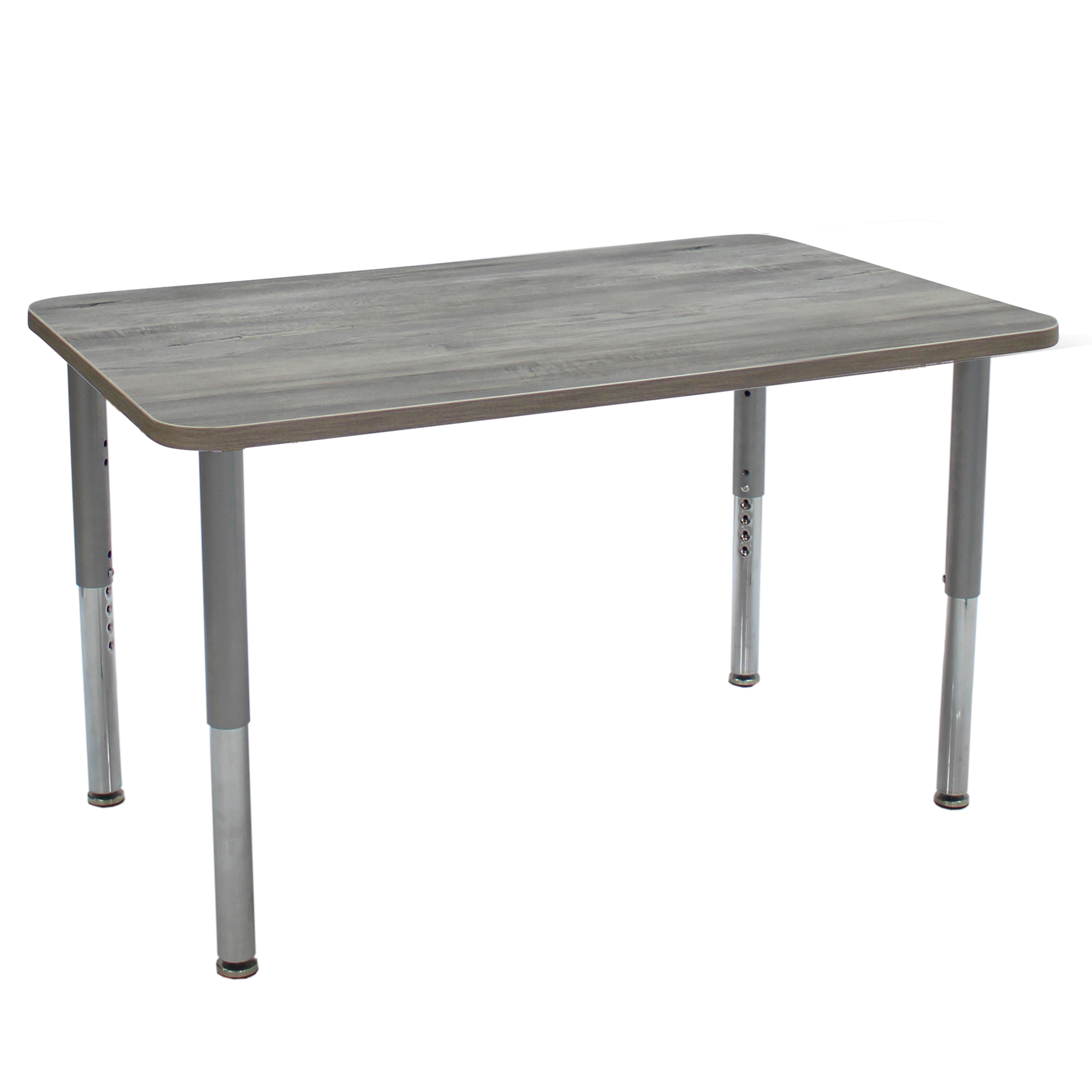 30" x 48" Rectangle La Madera Activity Table with Adjustable Super Legs - Light Gray Wood/Silver