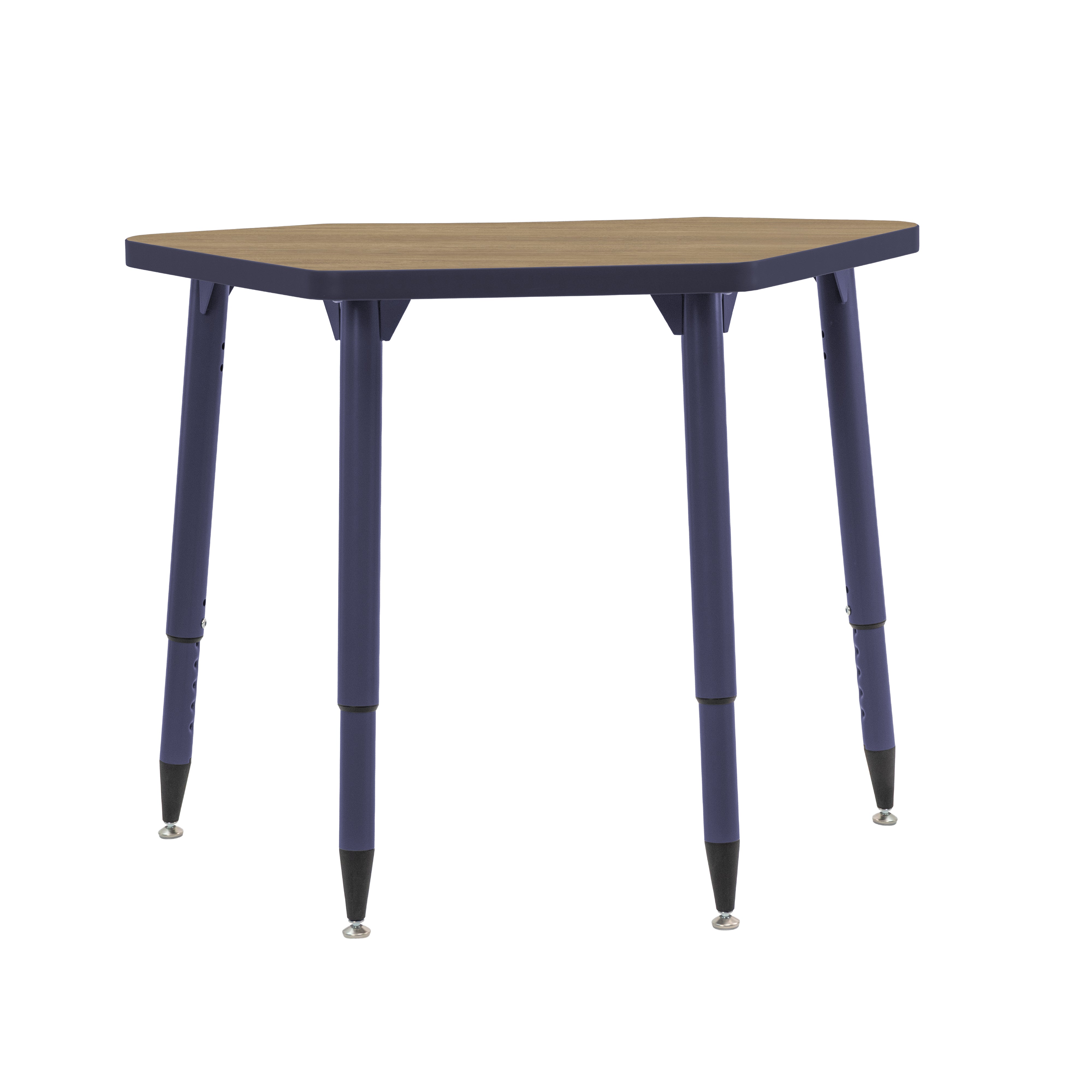 Adapte 24" x 36" Petal Thermofused Activity Table with Adjustable Tapered Legs - Pasadena Oak/Navy