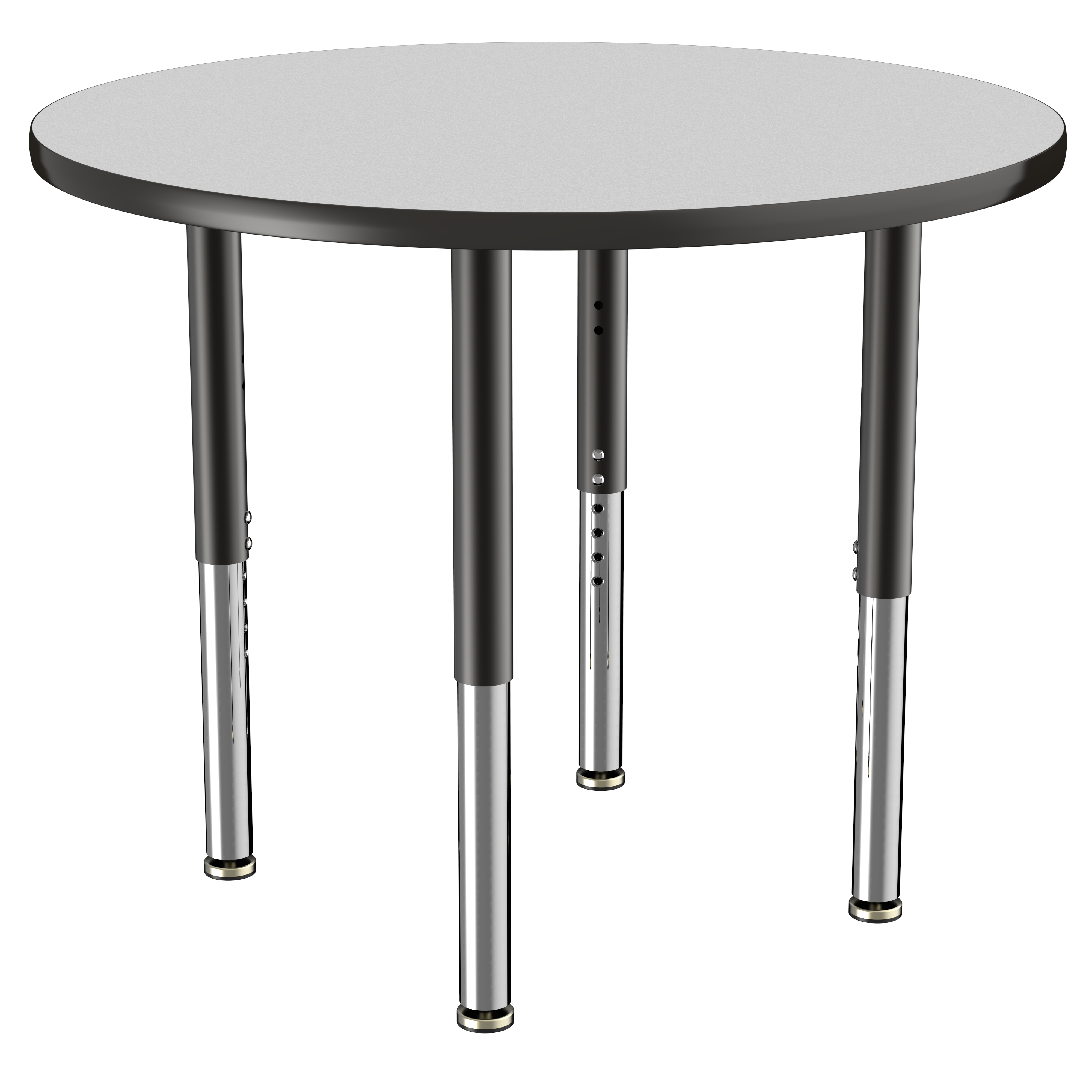 36" Round T-Molding Activity Table with Adjustable Super Legs - Gray/Black