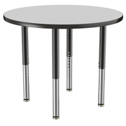 36" Round T-Molding Activity Table with Adjustable Super Legs - Gray/Black