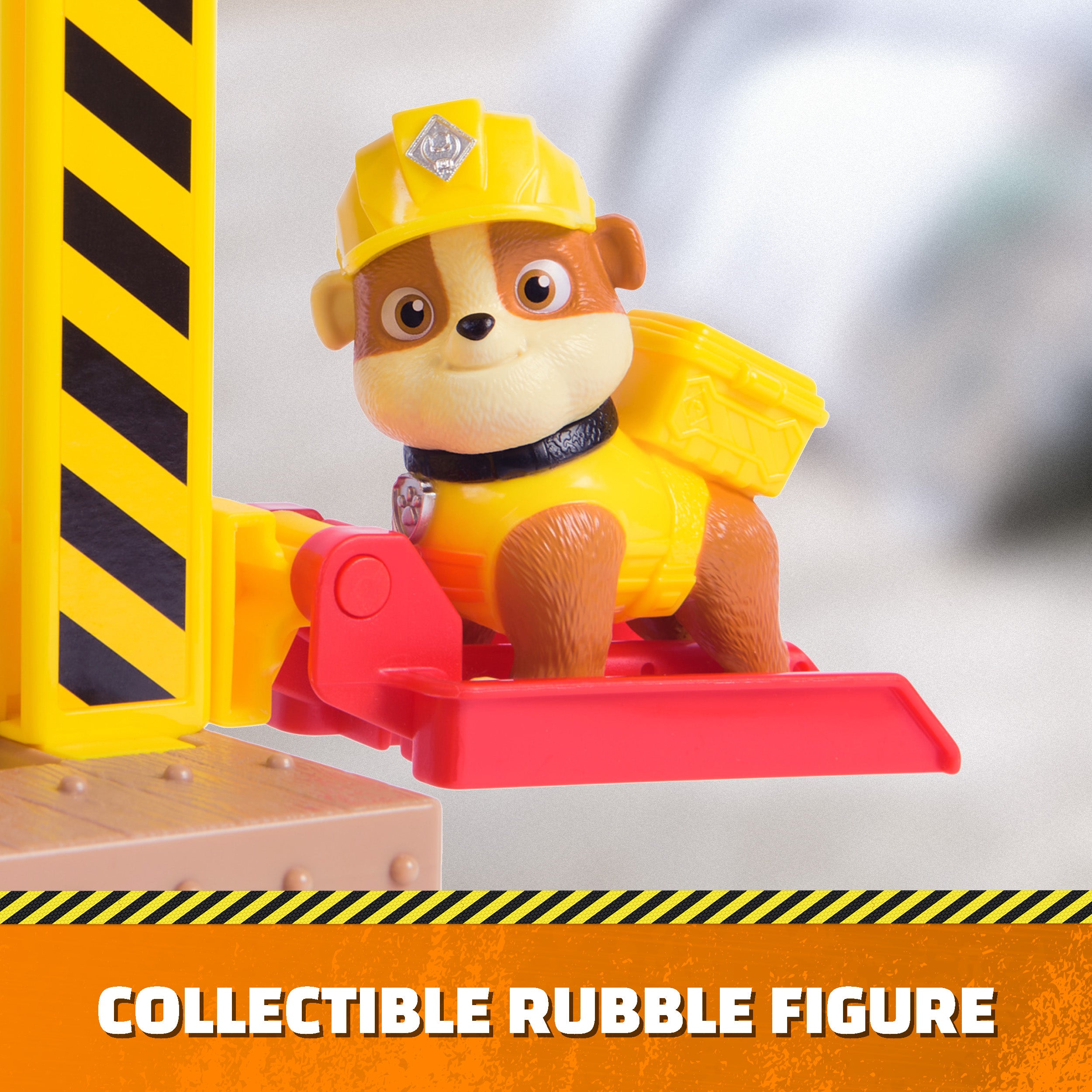 Rubble & Crew, Launch & Spin Spaceship Playset with Rubble Toy Figure in Construction Uniform, Kids Toys for Boys & Girls Ages 3 and up