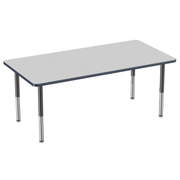 36" x 72" Rectangle T-Molding Activity Table with Adjustable Super Legs - Gray/Navy/Black