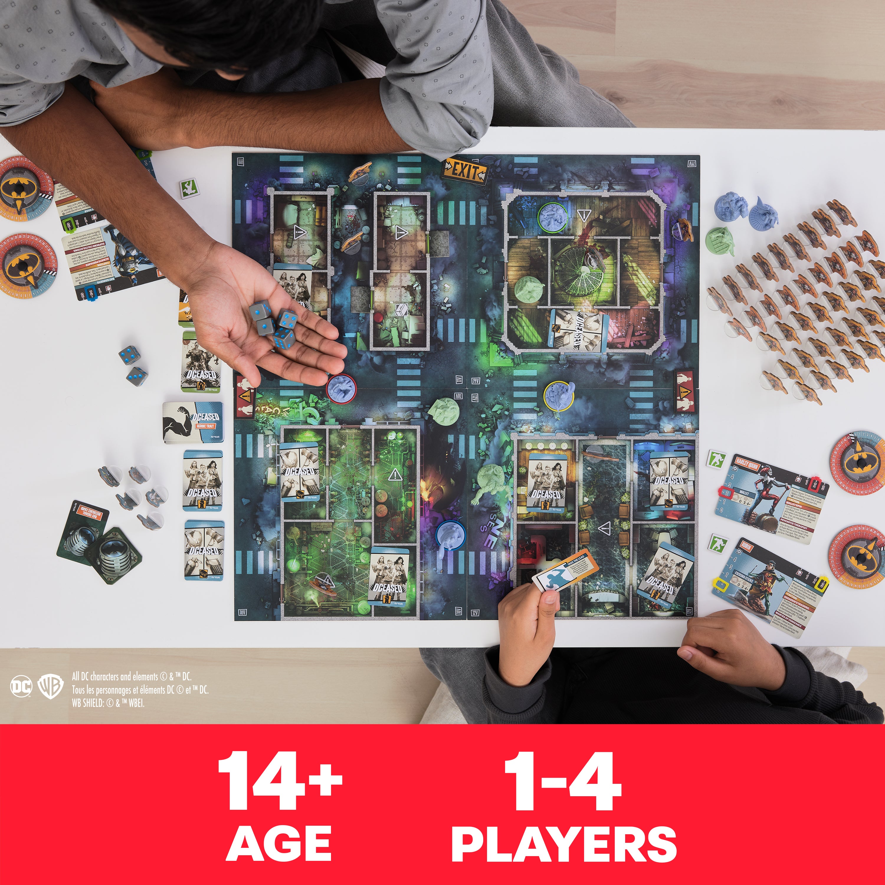 Spin Master Games, DCeased: Gotham City Outbreak, Part of the Zombicide Collection, Collectible DC Comics Miniatures, Strategy Board Game, for Adults & Teens, 1-4 Players, for Ages 14 & Up