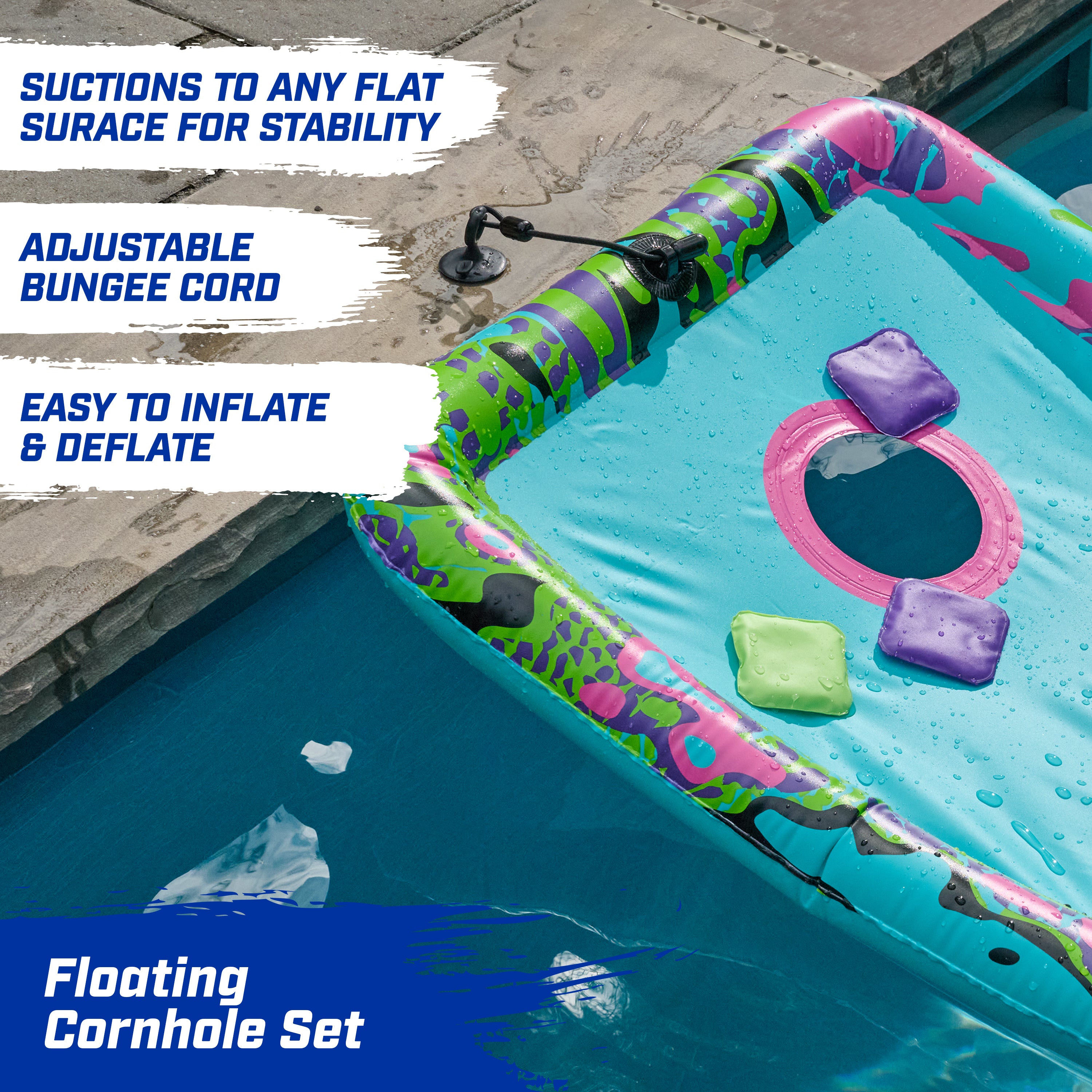 Swimways Hydro Cornhole, Pool Toys for Kids and Adults, Cornhole Toss Game for Beach, Lake and Swimming Pool, Outdoor Toys for Kids Aged 5 & Up