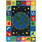 In the Beginning 5'4" x 7'8" area rug in color Multi