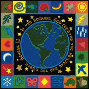 In the Beginning 7'7" x 7'7" area rug in color Multi