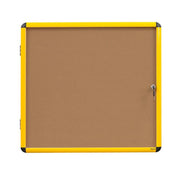 MasterVision Industrial Cork Enclosed Board 47 x 38" Yellow Frame