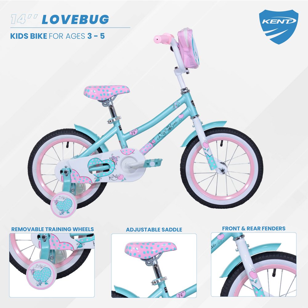 14" Kent Love Bug,Teal/Pink