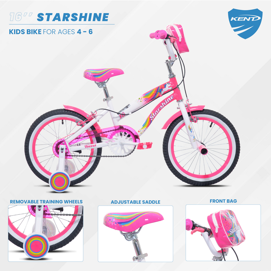 16" Kent Starshine,Pink/White