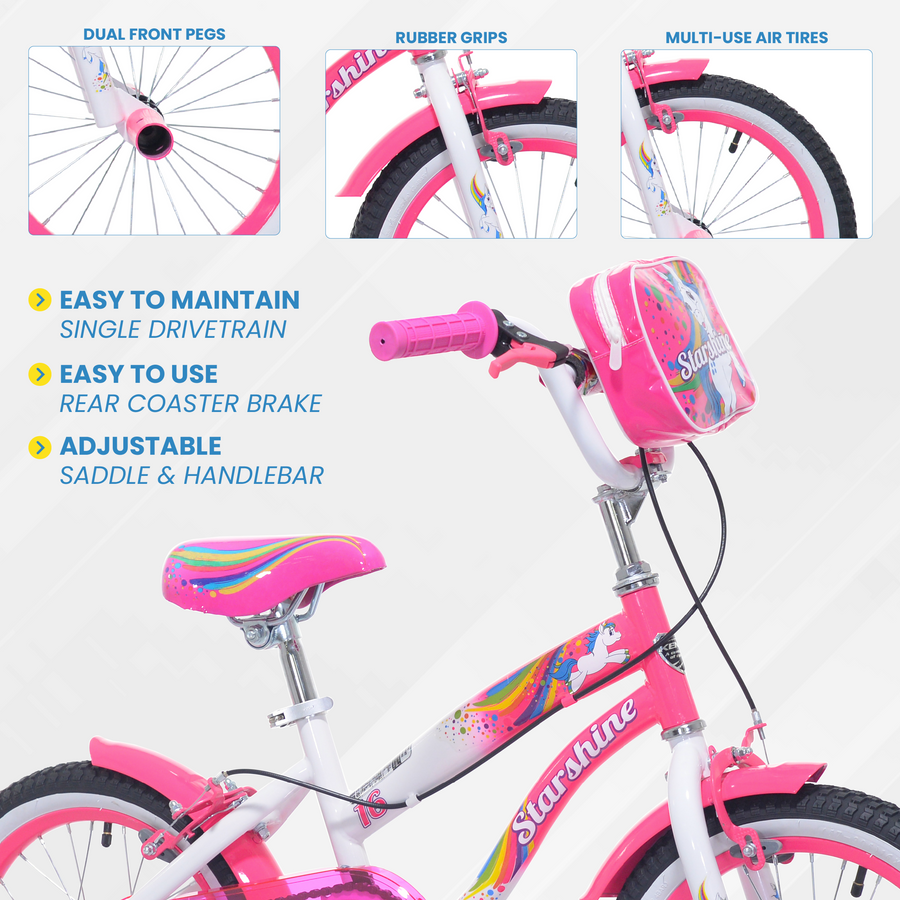 16" Kent Starshine,Pink/White