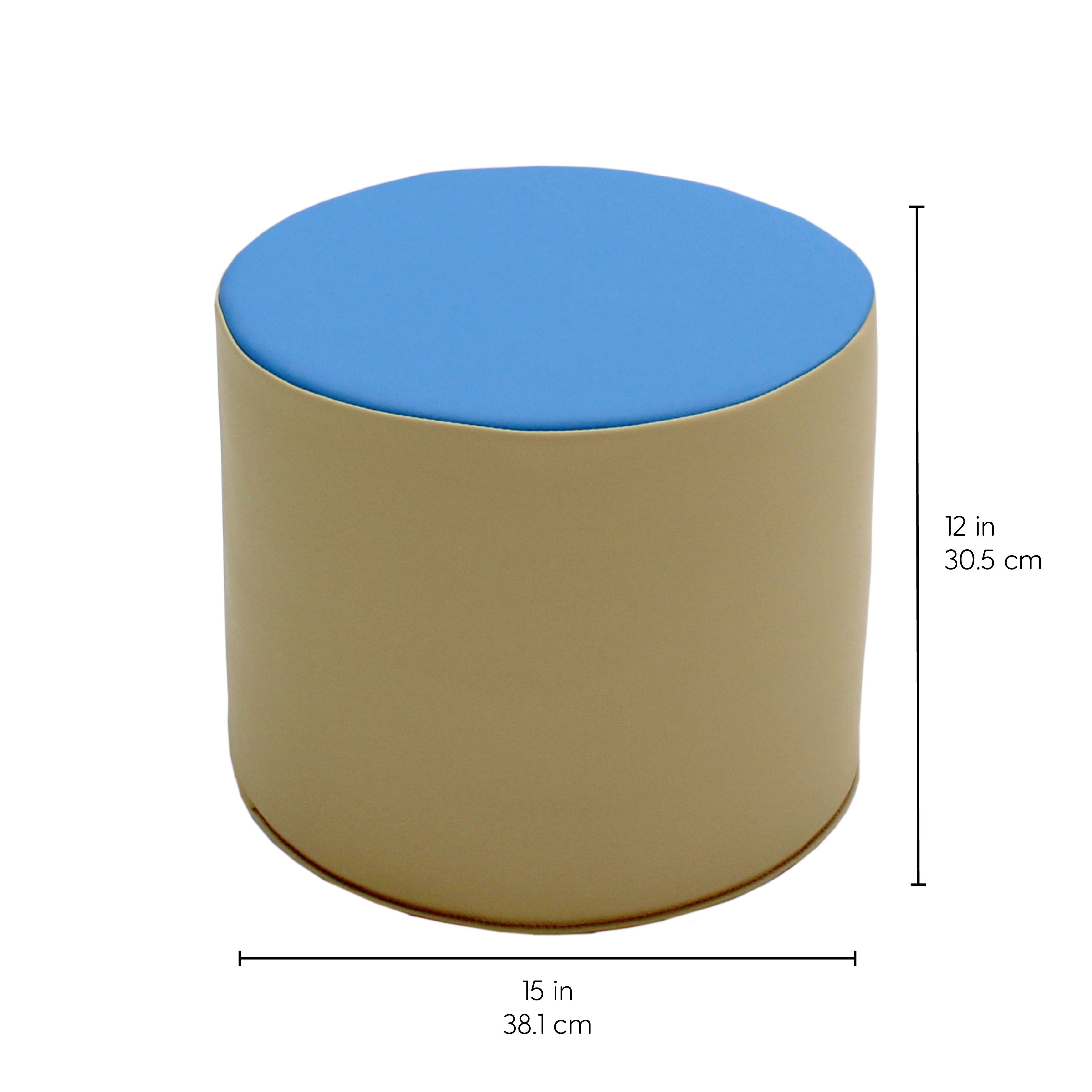 SoftScape 15" Round Accent Ottomans, 4-Piece - Sand