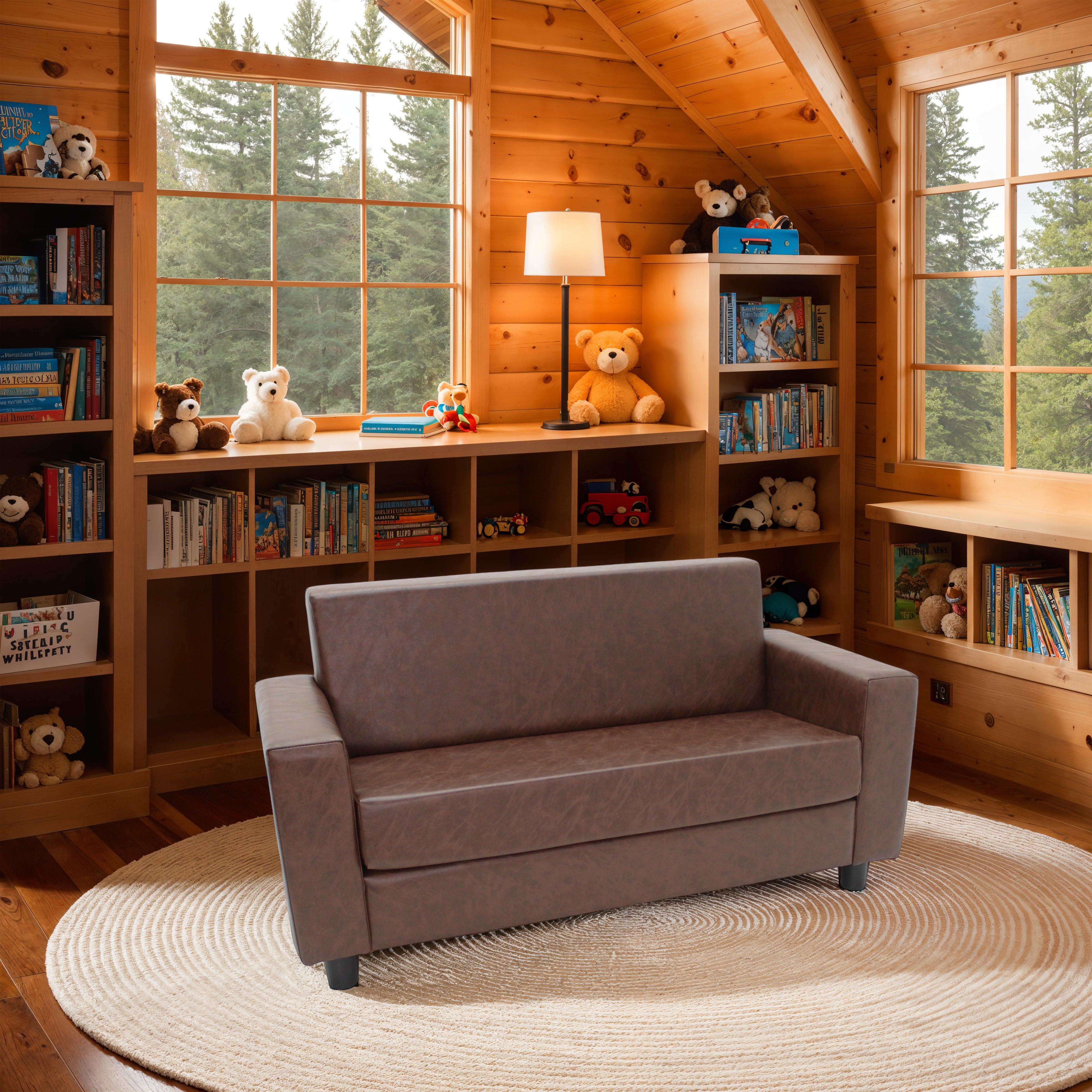 Rustic Inspired Playtime Classic Sofa - Walnut