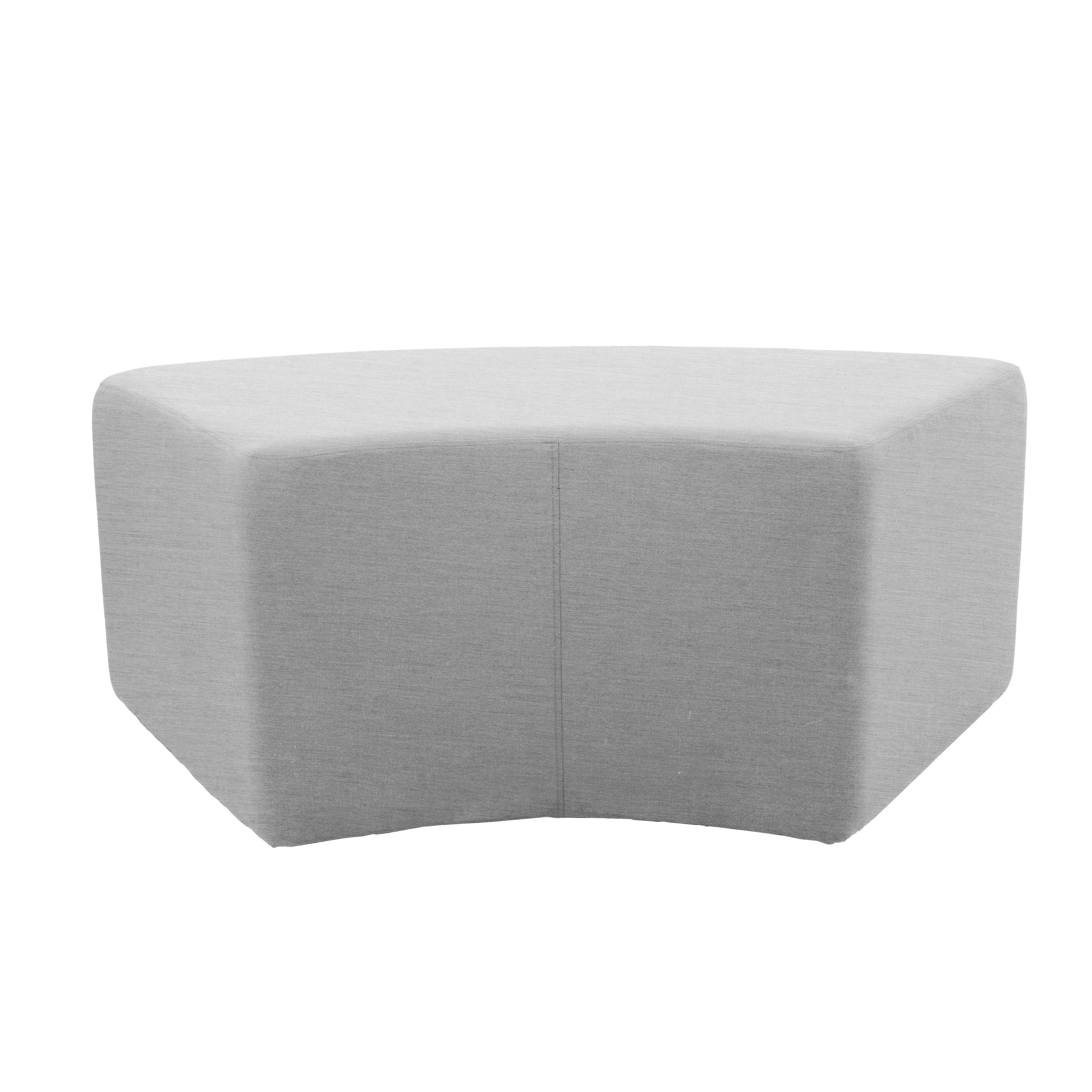 Outdoor 24" x 48" S-Curve Ottoman with Sunbrella®, 18" H - Canvas Granite