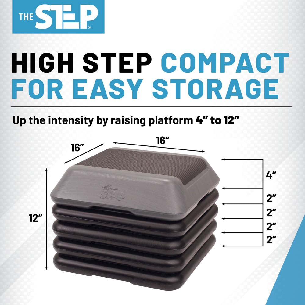 The High Step (Grey Platform And (4) Black Risers)