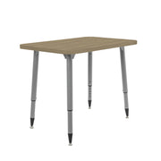 Adapte 24" x 36" Rectangle Woodgrain Activity Table with Adjustable Tapered Legs - Pasadena Oak/Silver