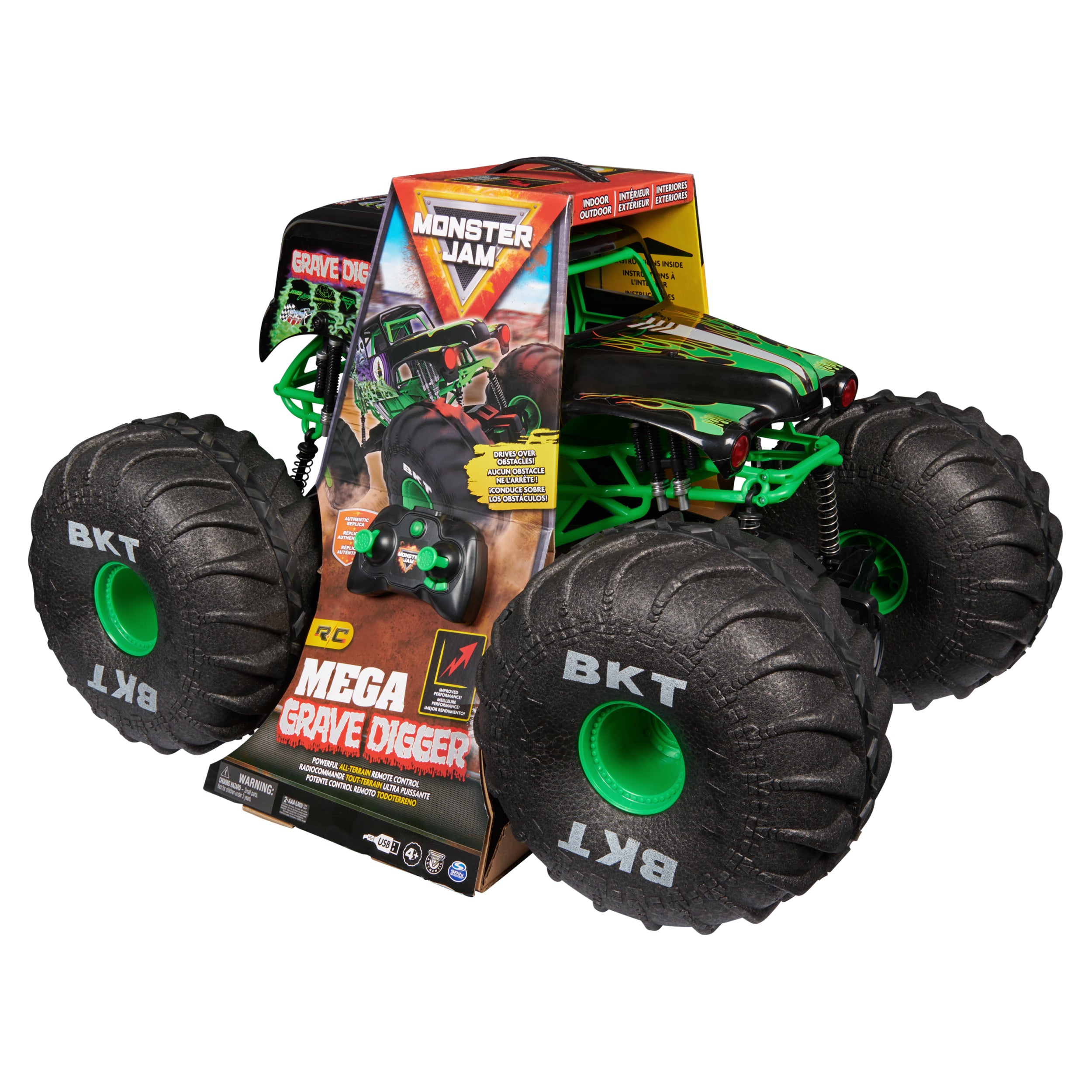 Monster Jam, Official Mega Grave Digger All-Terrain Remote Control Monster Truck, Over 2 Ft. Tall, 1:6 Scale, Kids Toys for Boys and Girls Ages 4 and Up