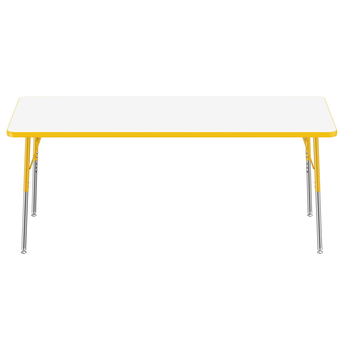 30" x 72" Rectangle Dry-Erase Activity Table with Adjustable Standard Swivel Glide Legs - Whiteboard/Yellow