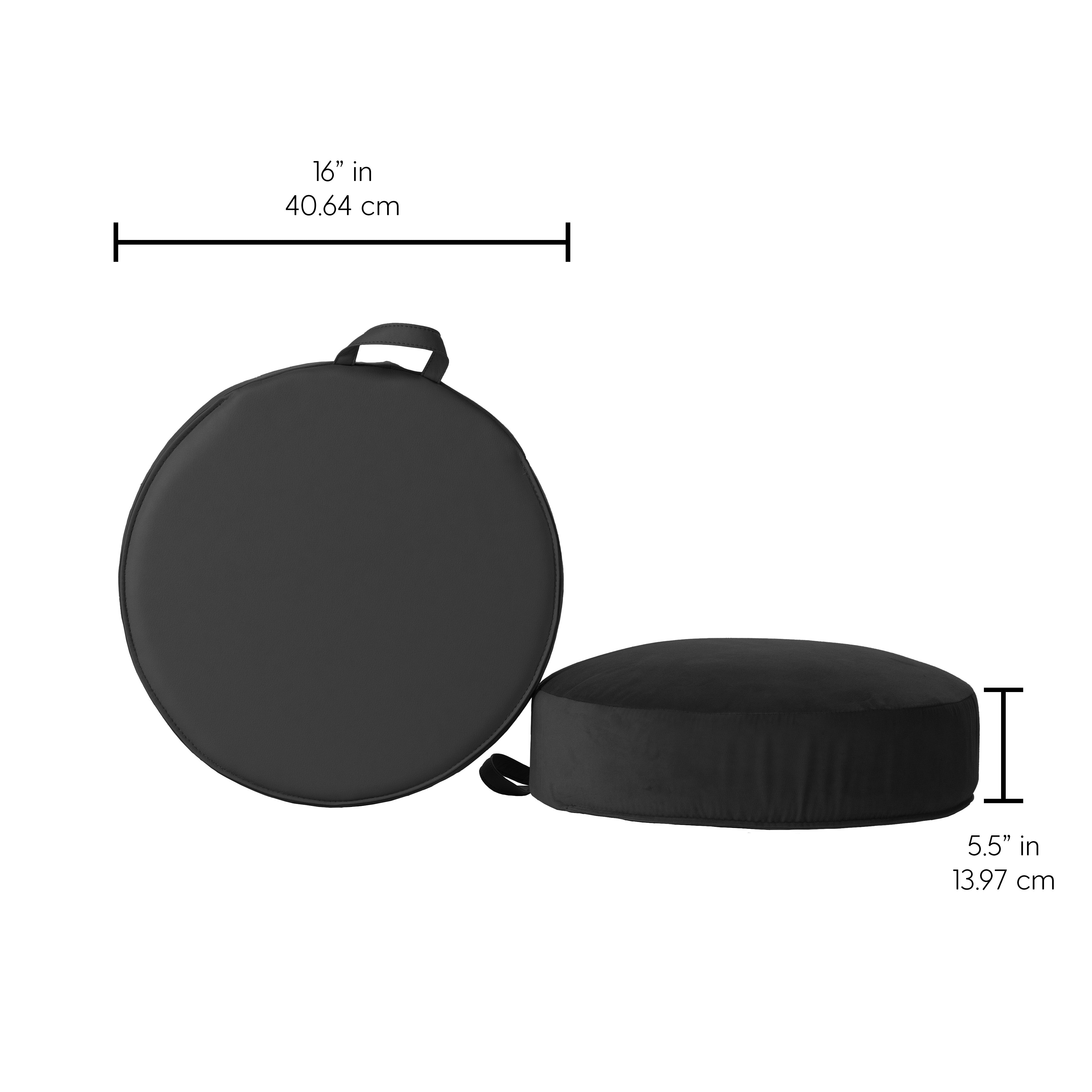 Overstuffed Microfiber Floor Cushions, 2-Piece - Onyx