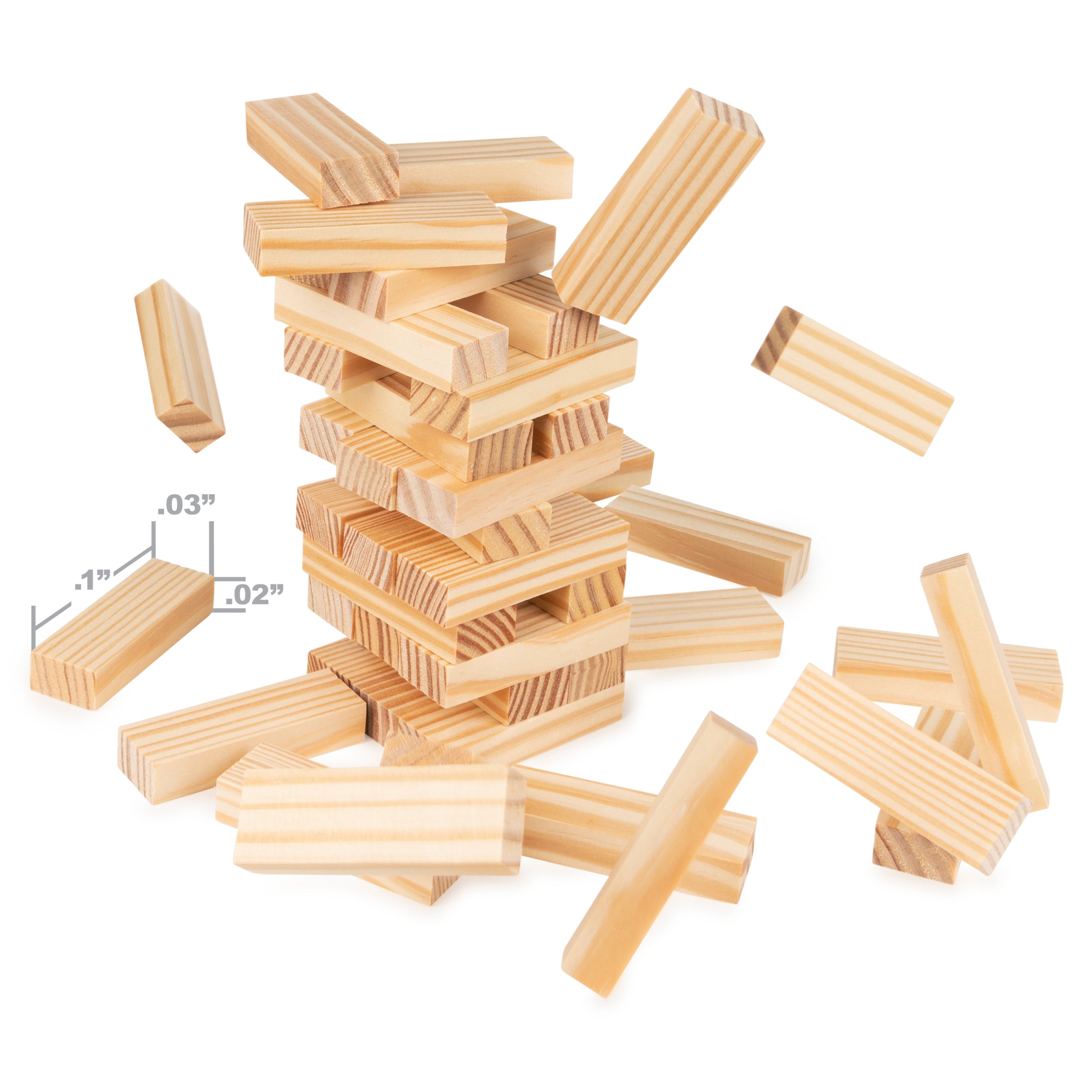 Jumbling Tower Party Game with 48 Wood Blocks, for Families and Kids Ages 8 and up
