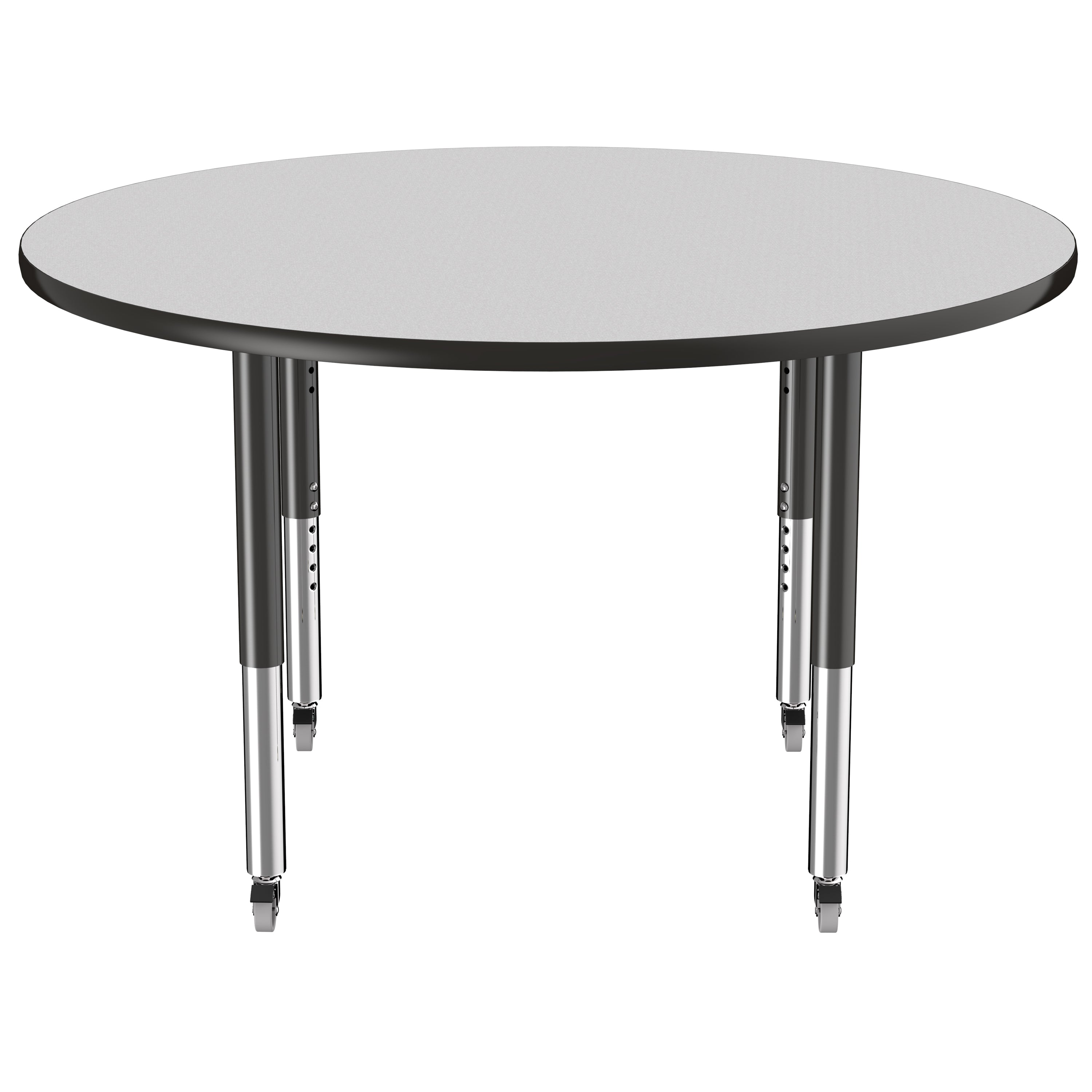 48" Round T-Molding Activity Table with Adjustable Super Legs - Gray/Black