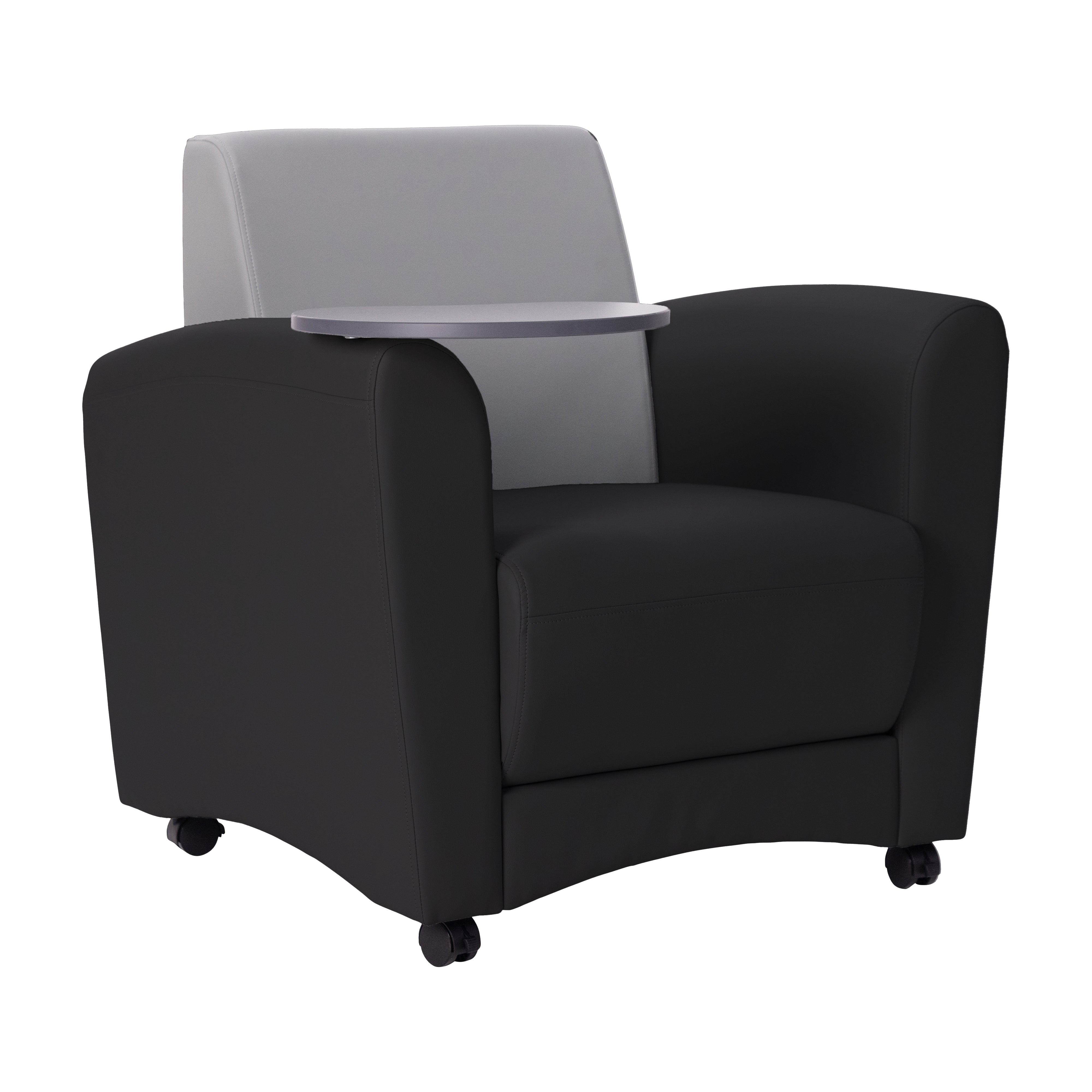 Pro Series Upholstered Common Area Chair with Tablet - Black/Gray/Cosmic Strandz