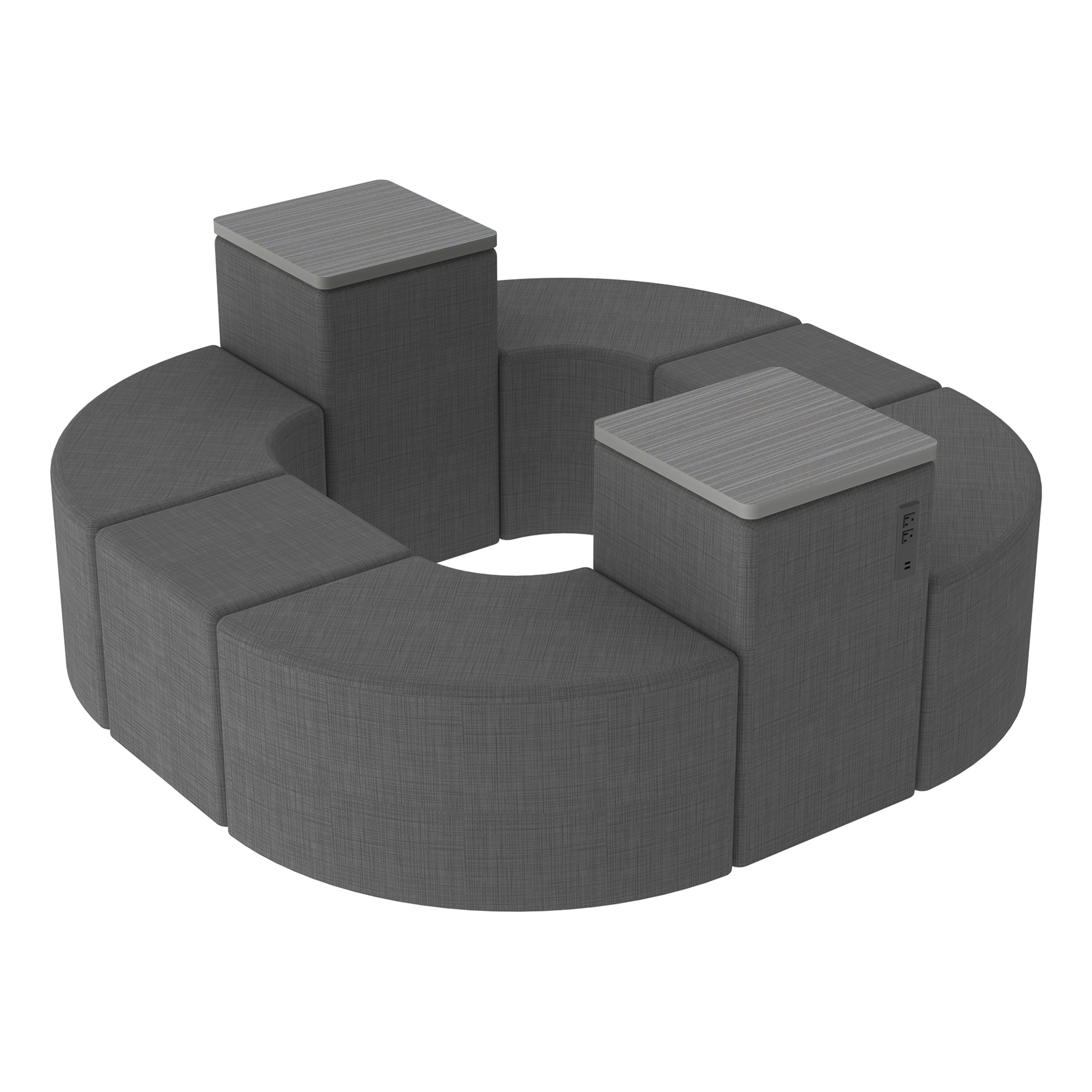 Pro Series Recharge Halo Hub, 8-Piece Set - Slate Gray Crosshatch/Cosmic Strandz