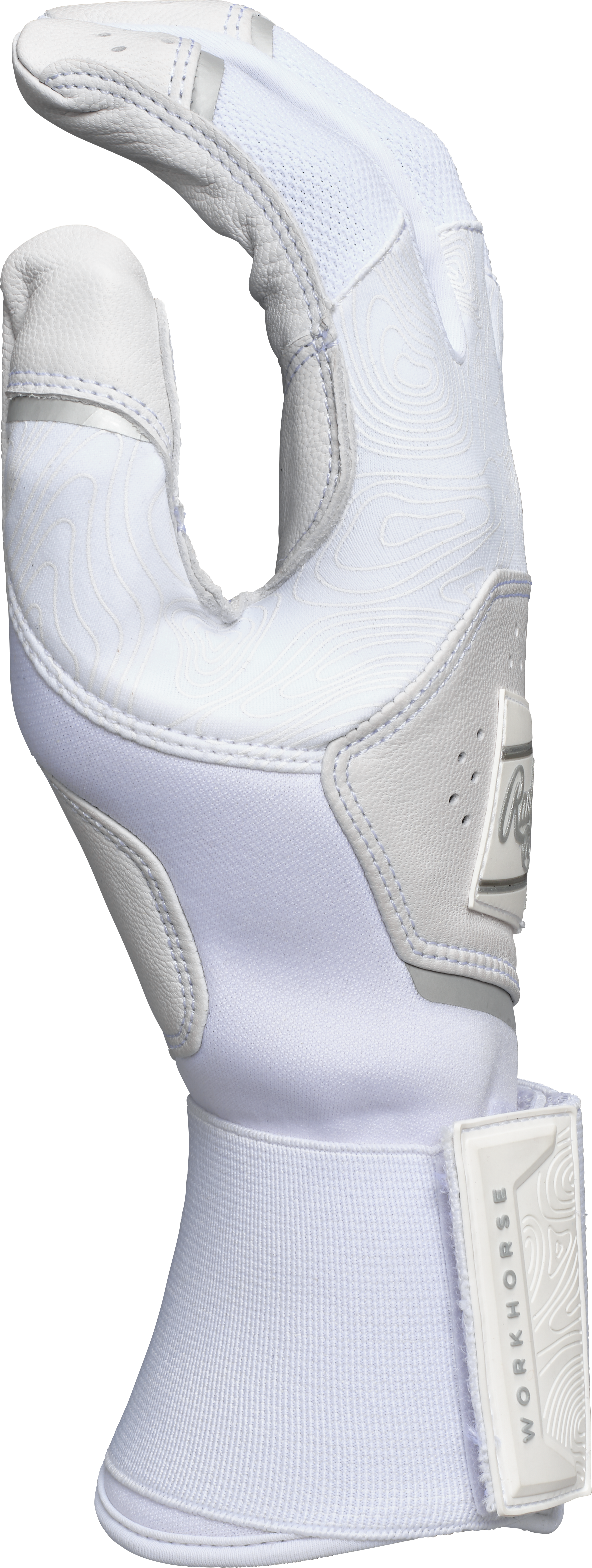 Rawlings Youth Workhorse Compression Strap Batting Gloves - Large - White