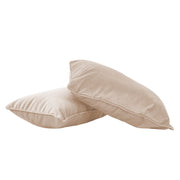 12" x 20" Rectangle Lumbar Microfiber and Faux Leather Pillow with Piping, 2-Piece - Beige