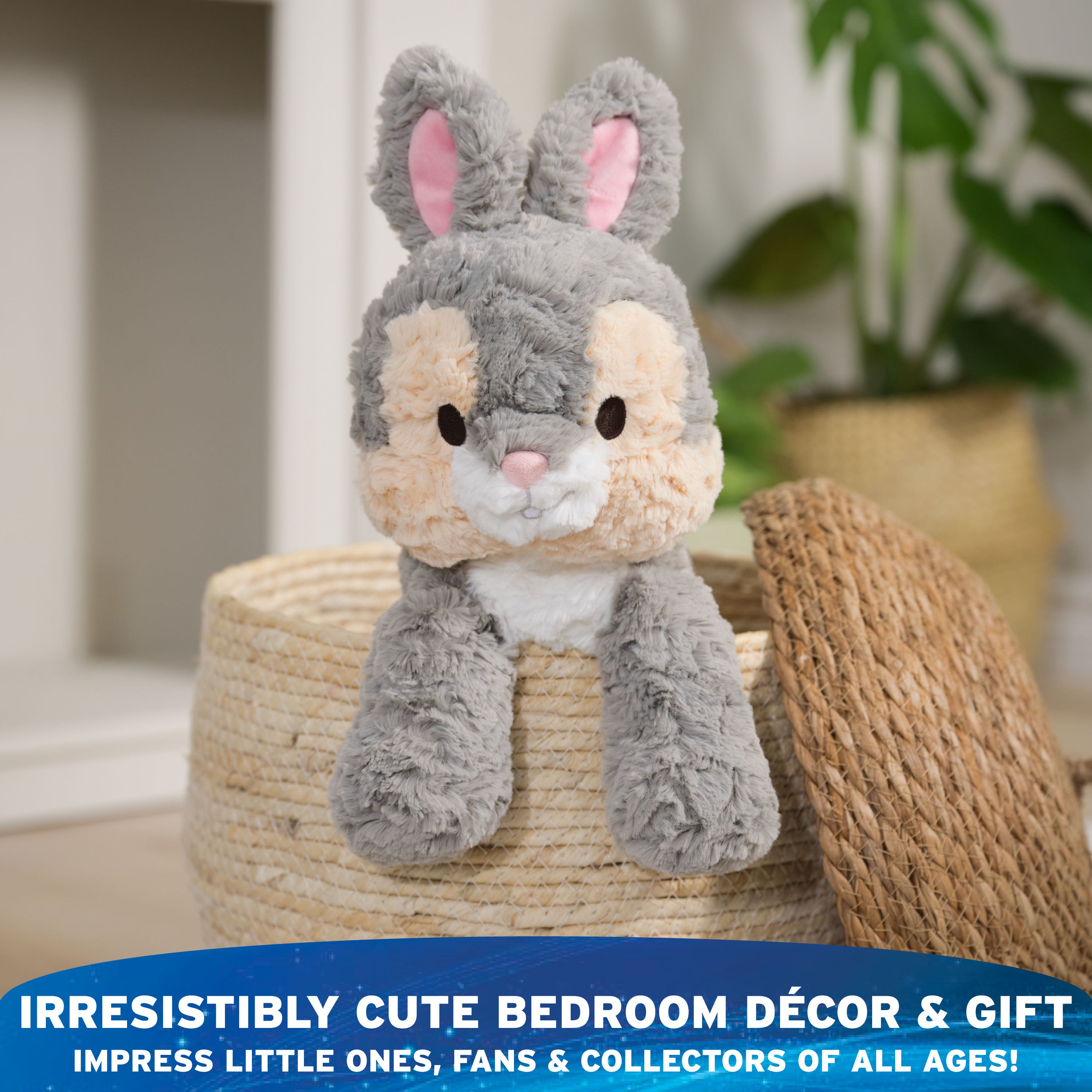 GUND Disney Official Thumper Plush, Disney Cozys Collection, Bambi Toys, Bunny Rabbit Stuffed Animal for Ages 1 and Up, Gray, 10”