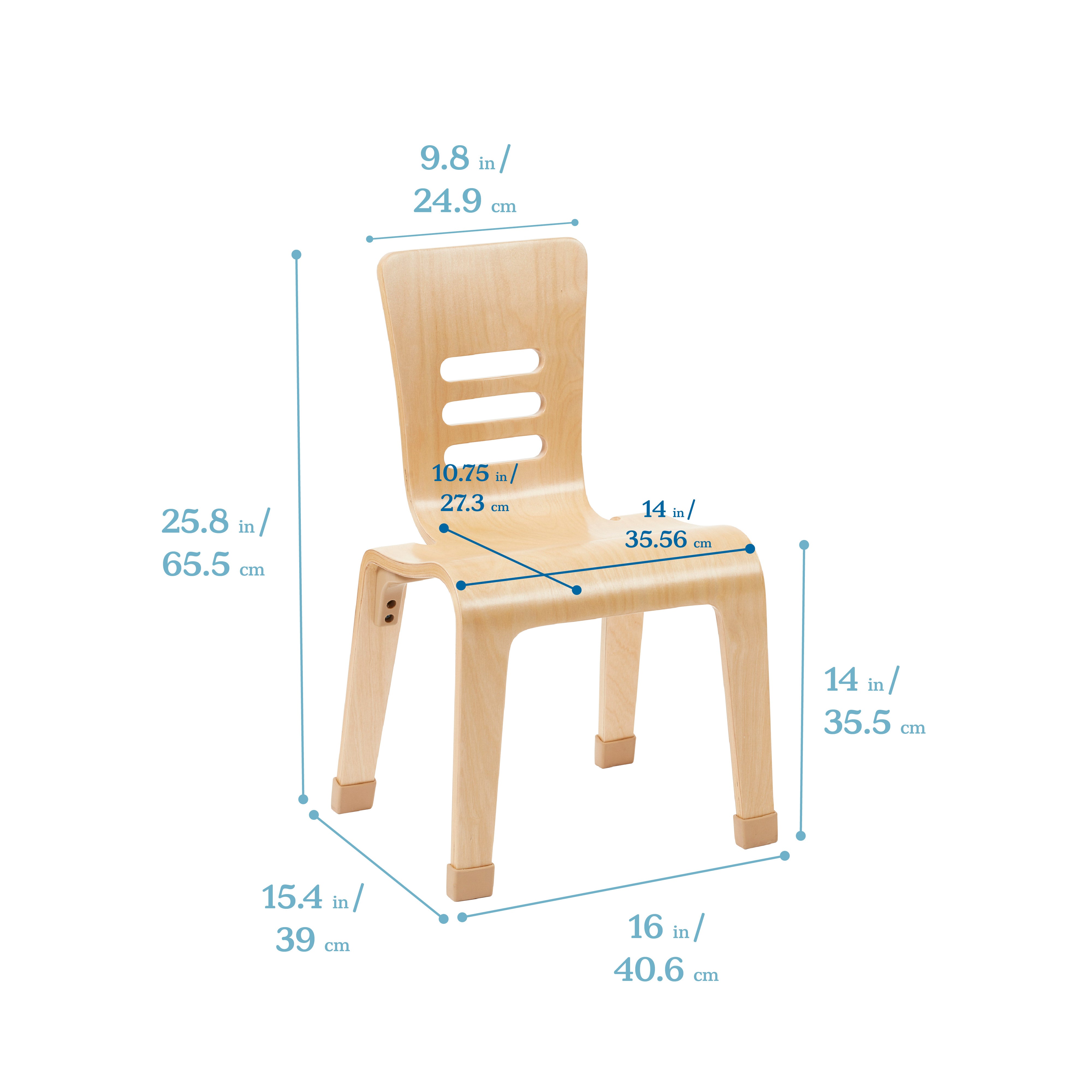 14in Bentwood Chair 2-Pack - Natural