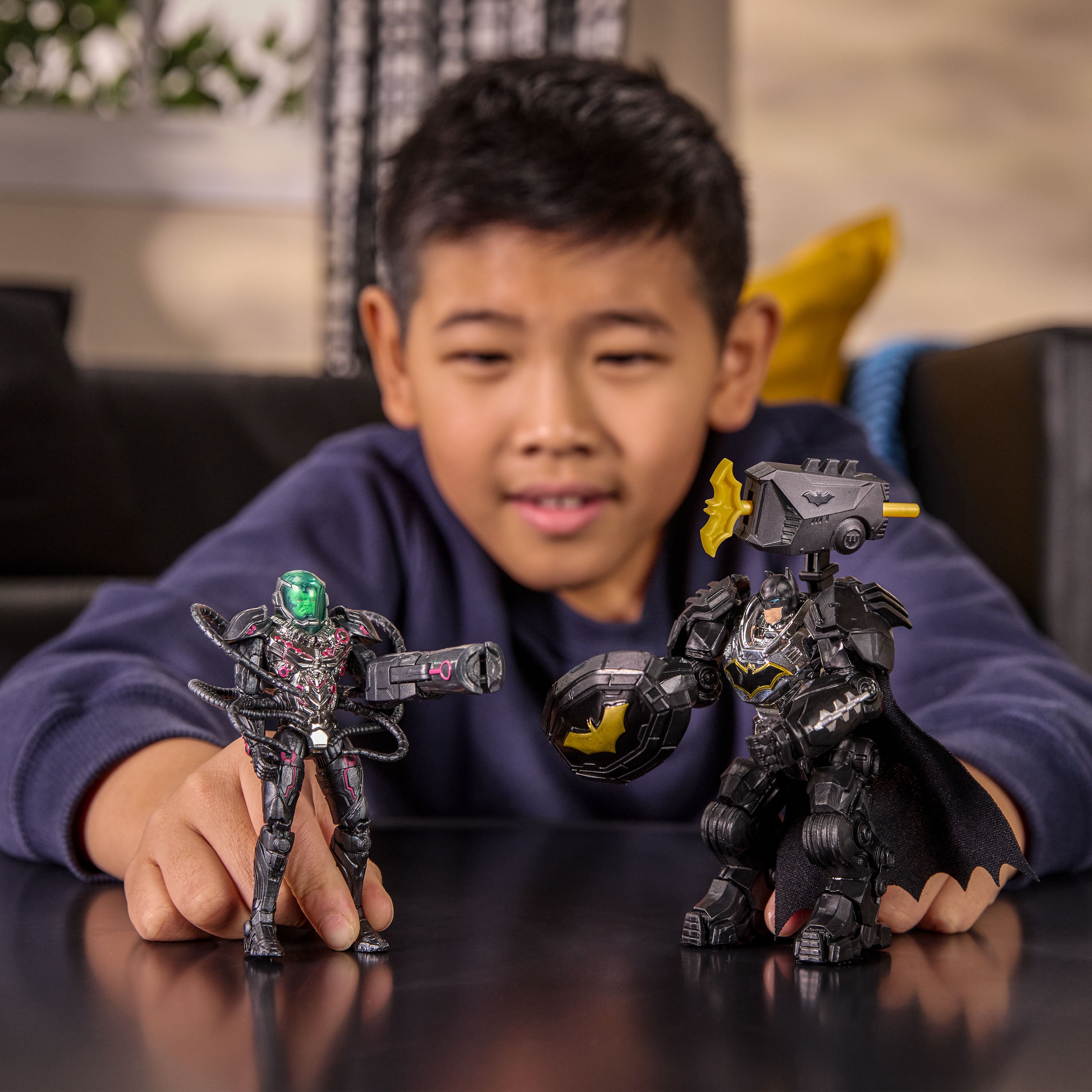 DC Comics, Metal Force Team Up Brainiac and Lex Luthor vs Batman and Superman Set, 4-Inch Action Figures with Exclusive Accessories, Includes Character Cards, Kids Toys of Boys Ages 4 and Up
